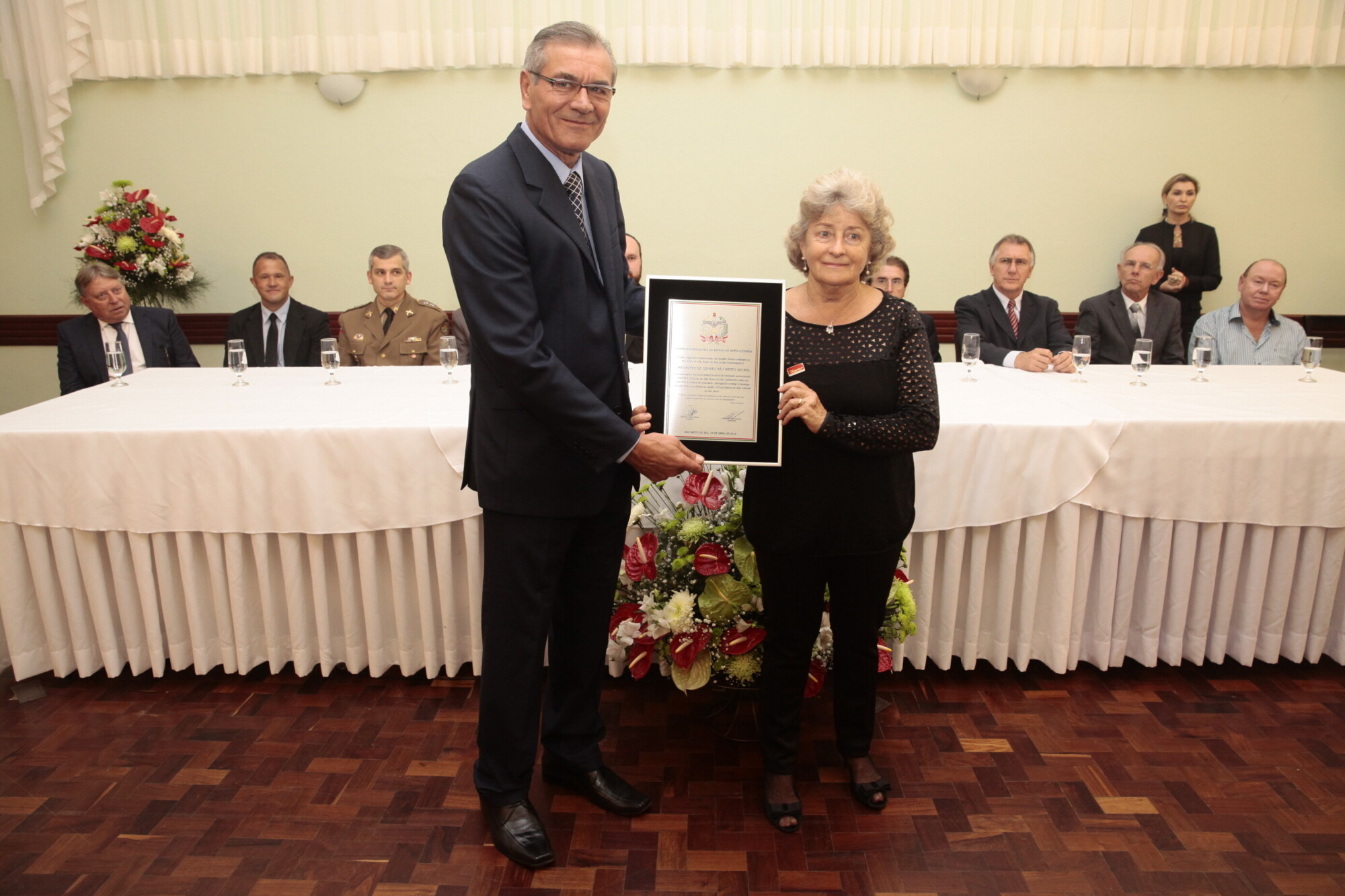 Christa Weisse - Sessão Solene em homenagem à Orquestra São Bento do Sul pela passagem de seus 60 anos de fundação. Foto: Miriam Zomer/Agência AL