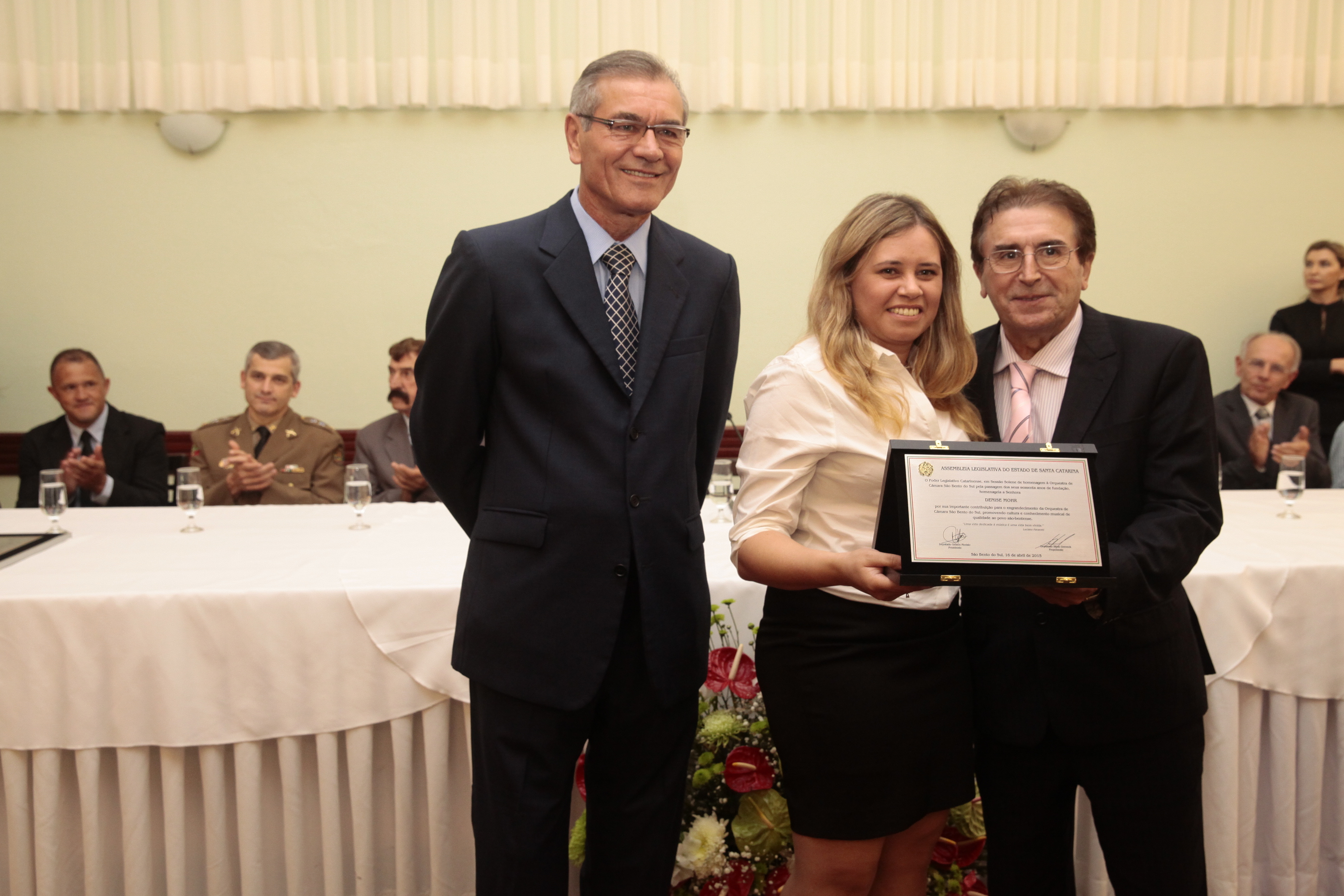 Sessão Solene em homenagem à Orquestra  São Bento do Sul pela passagem de seus 60 anos de fundação. Foto: Miriam Zomer/Agência AL
