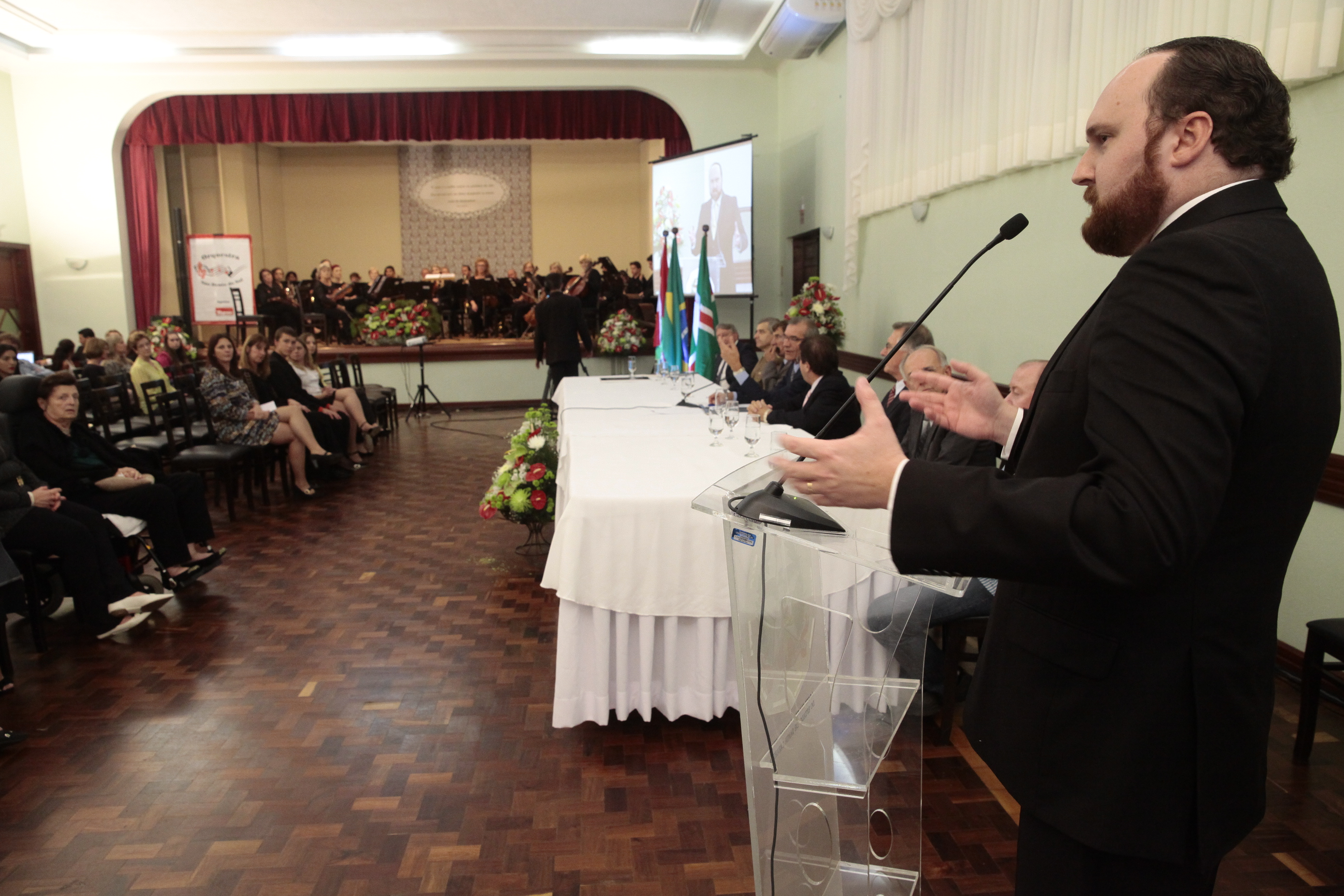 Sessão Solene em homenagem à Orquestra  São Bento do Sul pela passagem de seus 60 anos de fundação. Foto: Miriam Zomer/Agência AL