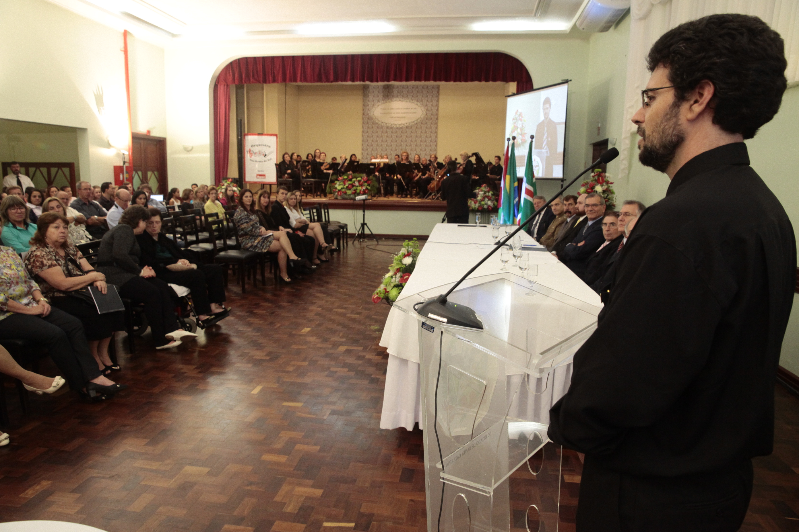 Maestro Joaquim Rebollo Couto - Sessão Solene em homenagem à Orquestra  São Bento do Sul pela passagem de seus 60 anos de fundação. Foto: Miriam Zomer/Agência AL