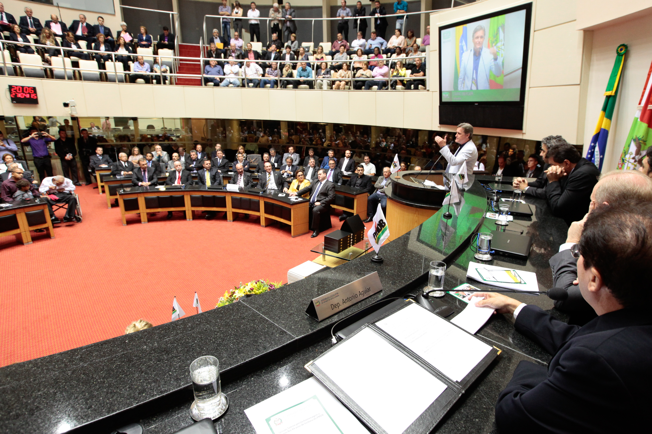 Sessão Especial em homenagem aos 49 anos de fundação do Partido do Movimento Democrático Brasileiro - PMDB. Foto: Miriam Zomer/Agência AL