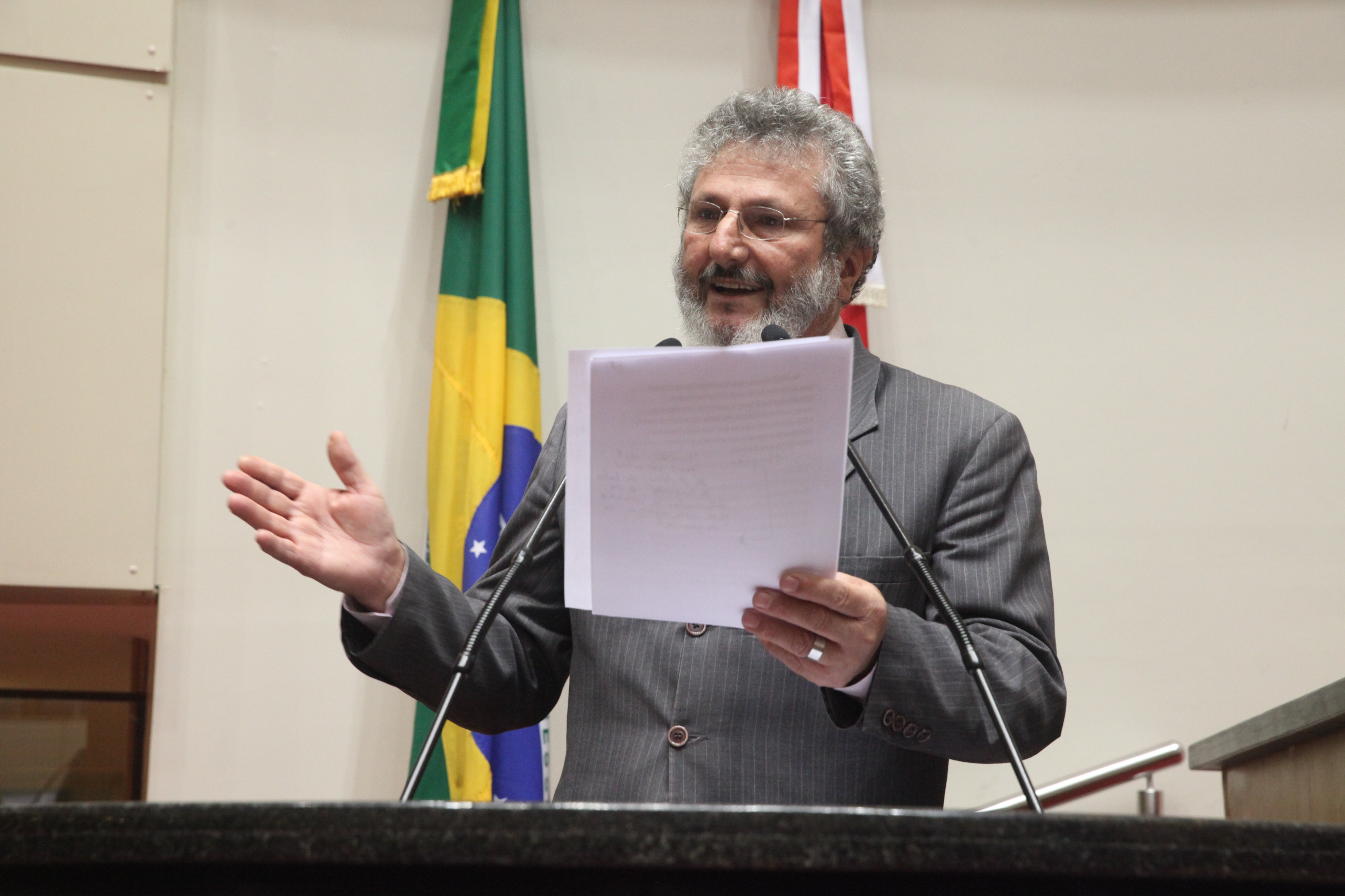 Deputado Padre Pedro Baldissera (PT). Sessão Especial em homenagem aos 30 Anos do MST de SC. Foto: Fábio Queiroz / Agência AL