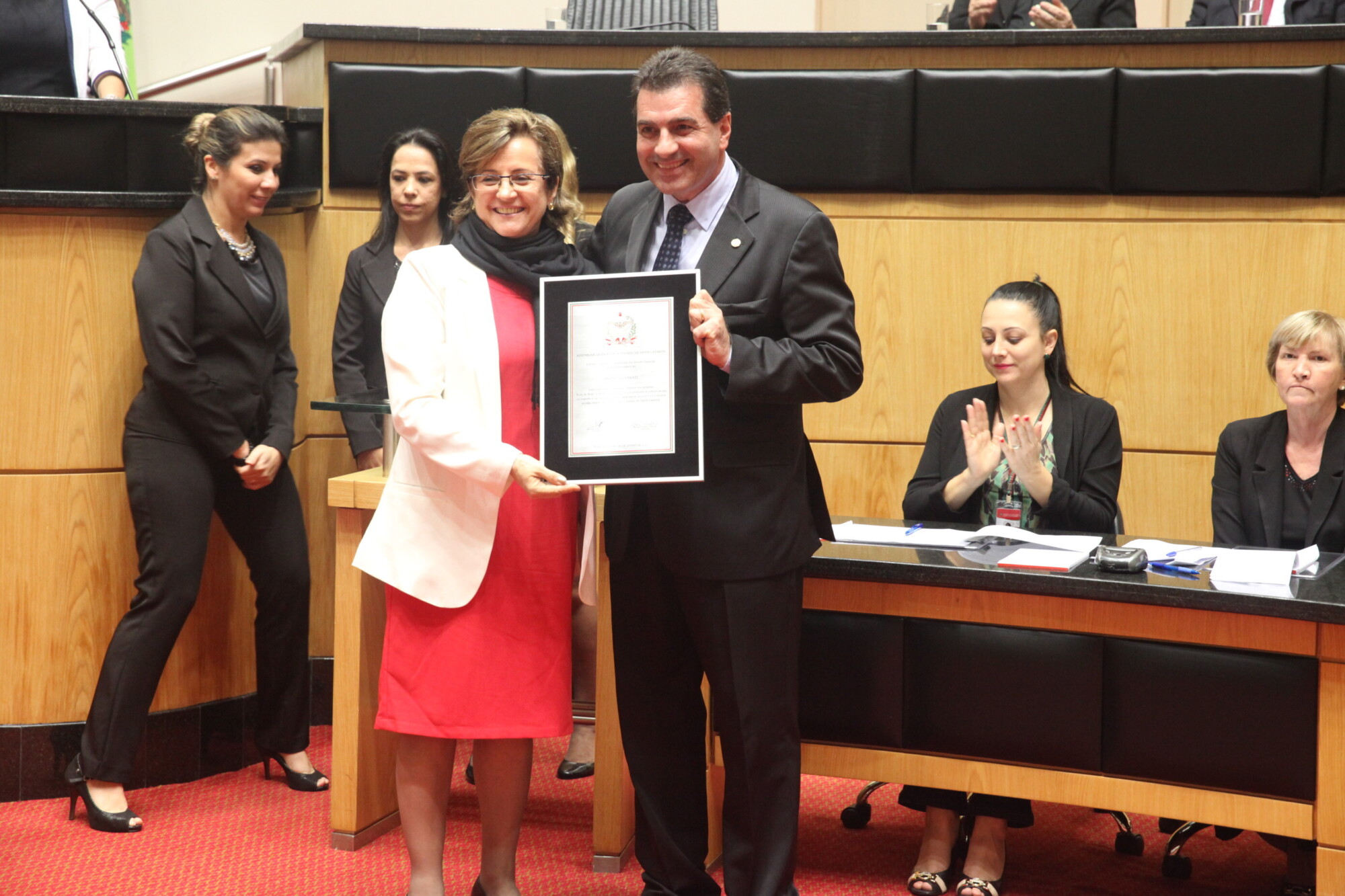 Deputado Valdir Cobalchini e Marilú Fantin FOTO: Fábio Queiroz/Agência AL