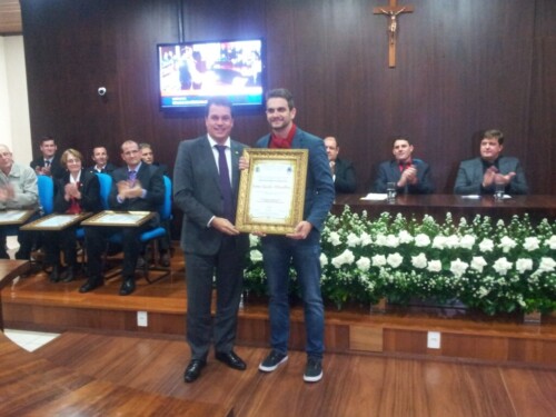 Deputado Rodrigo Minotto participa de sessão solene em Nova Veneza