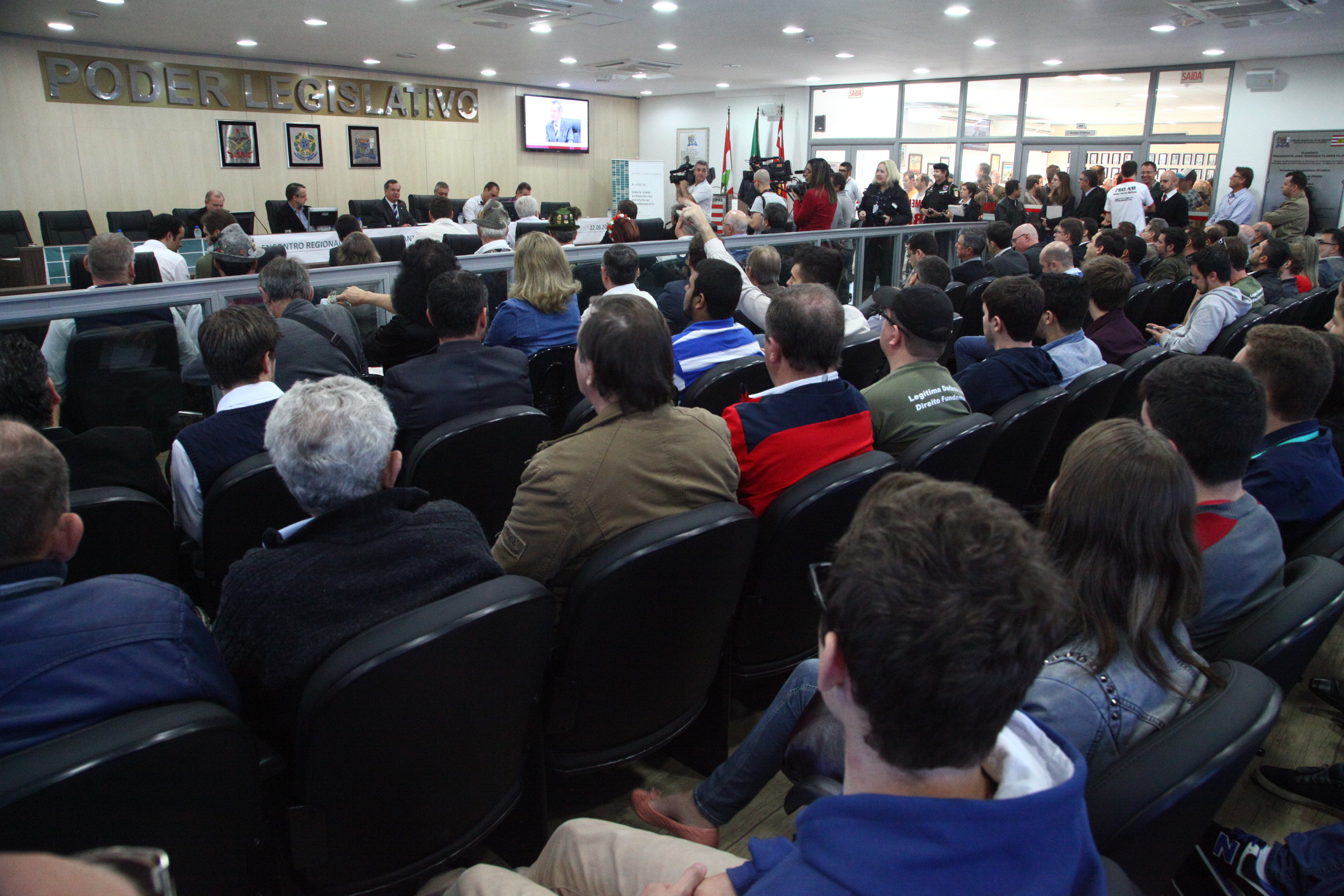 Audiência Pública em Blumenau discute a revogação do Estatuto do Desarmamento. Foto: Solon Soares / Agência AL