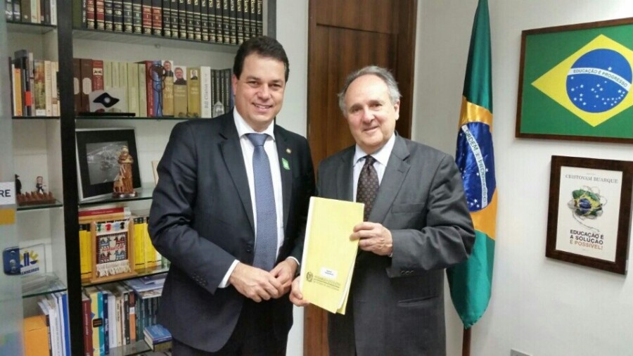 Deputado Rodrigo Minotto e o senador Cristovam Buarque