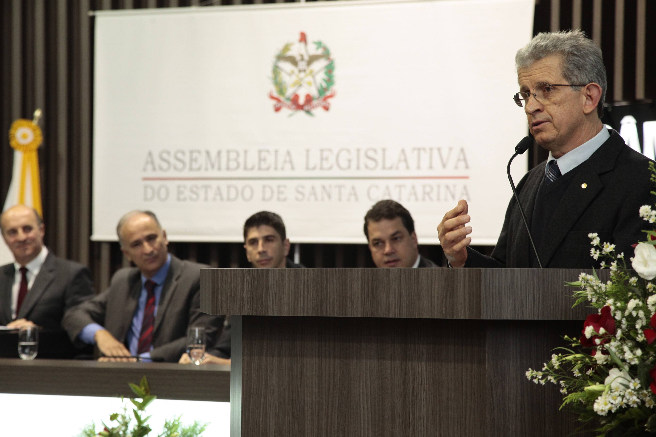Sessão Solene em homenagem ao Colégio Murialdo pela passagem dos seus 60 anos de fundação. Padre Raimundo Pauletti. Foto: Miriam Zomer/Agência AL
