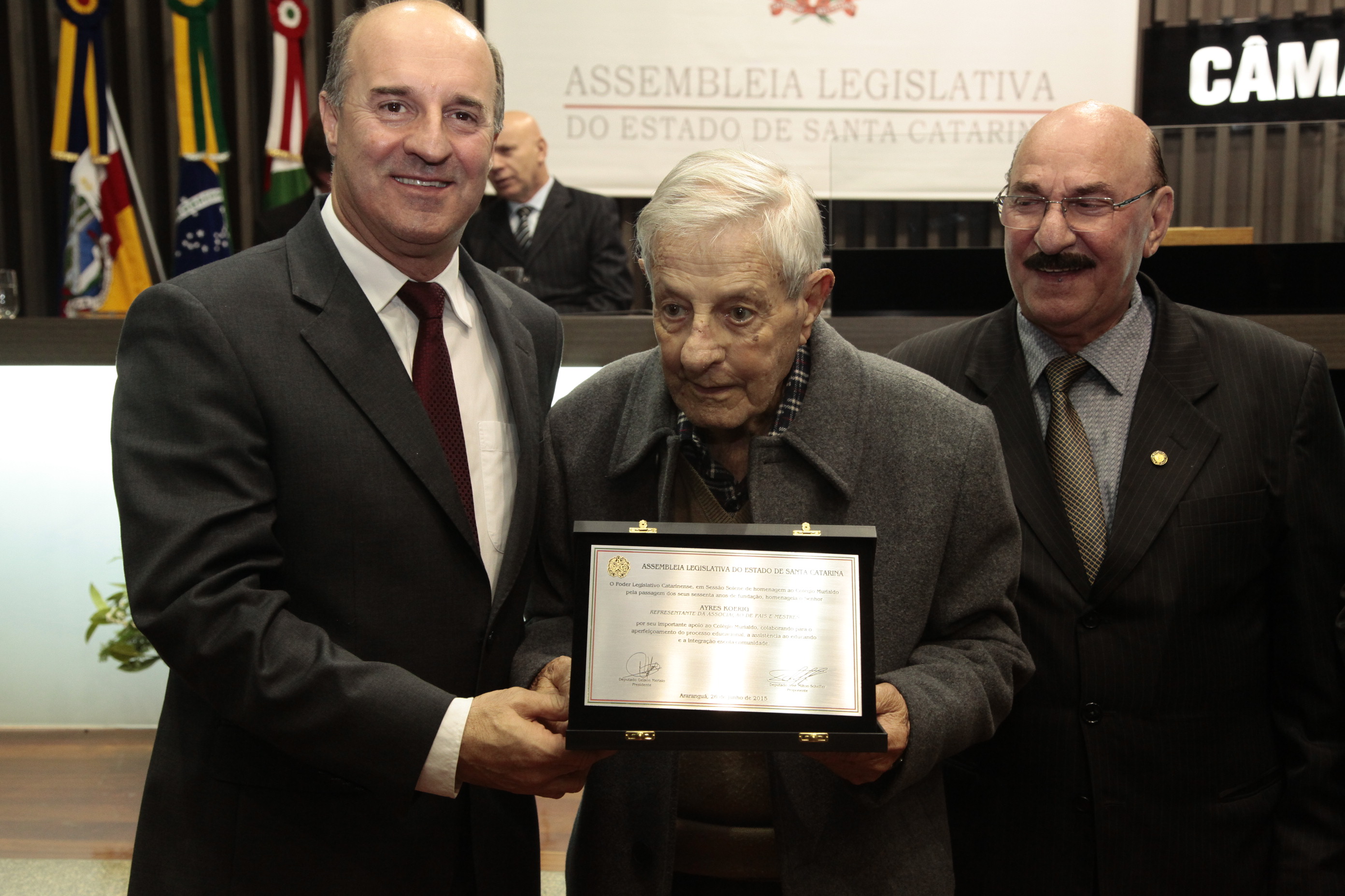 Sessão Solene em homenagem ao Colégio Murialdo pela passagem dos seus 60 anos de fundação. Foto: Miriam Zomer/Agência AL