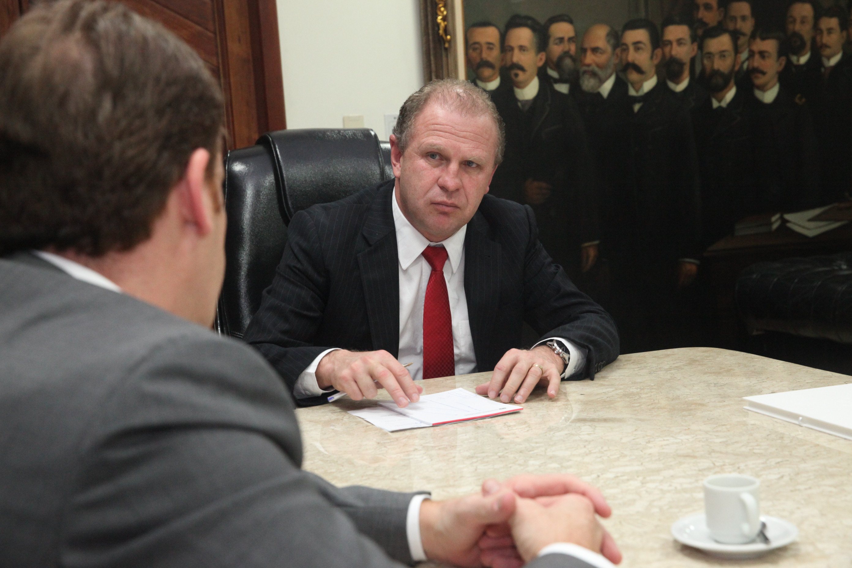 Presidente da Alesc, Gelson Merisio, recebe visita do Presidente da OAB-SC, Tullo Cavallazzi. Foto:  Fábio Queiroz / Agência AL