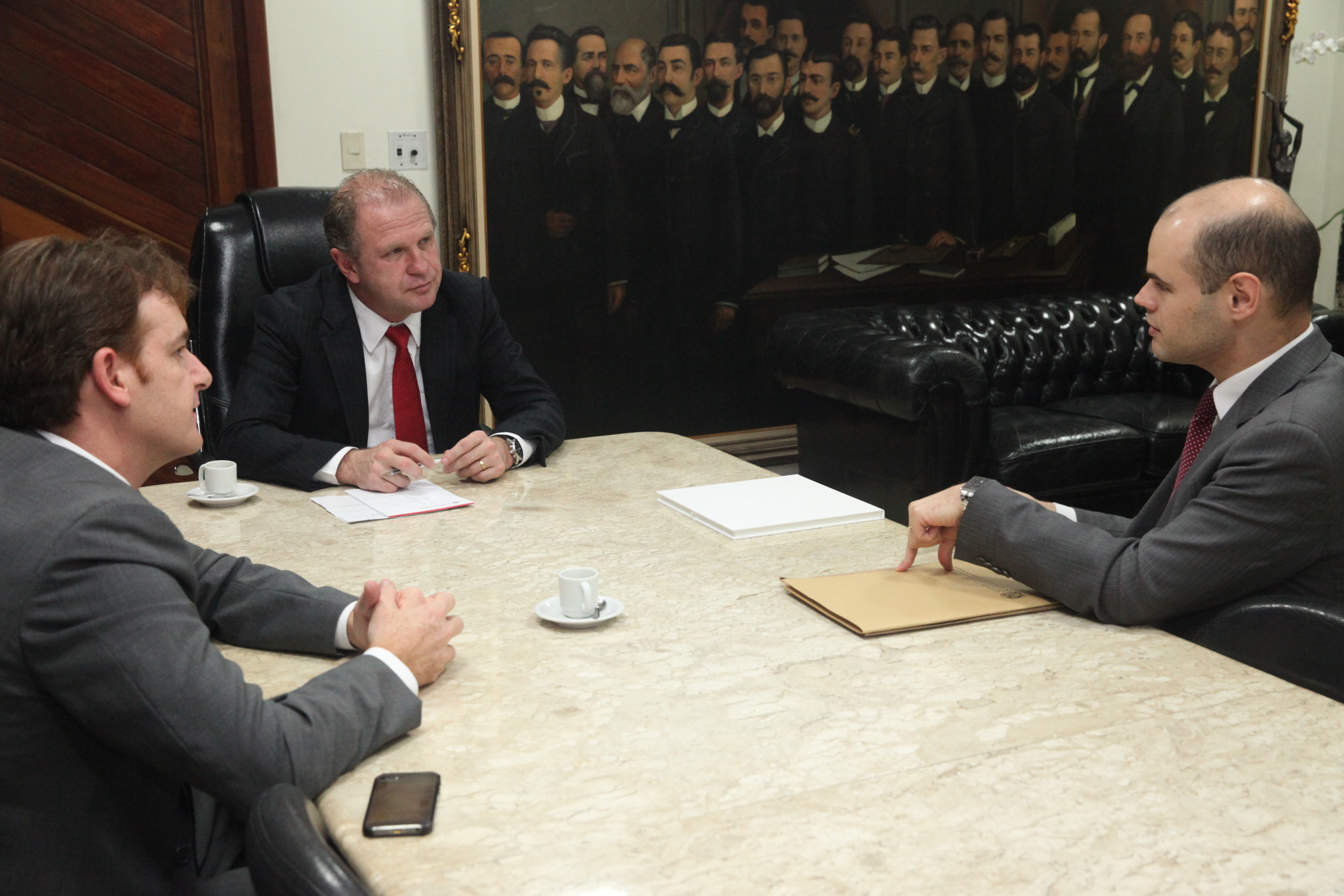 Presidente da Alesc, Gelson Merisio, recebe visita do Presidente da OAB-SC, Tullo Cavallazzi. Foto:  Fábio Queiroz / Agência AL