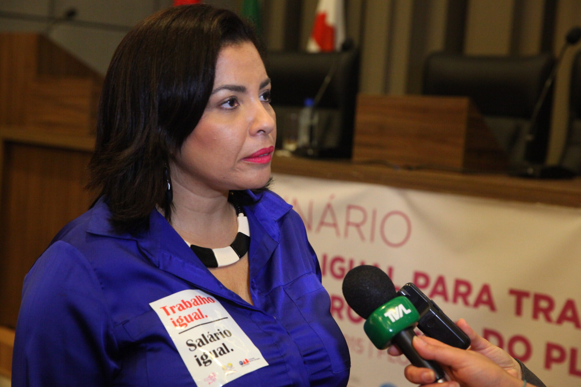 Janaína Deitos, tesoureira da Federação Catarinense de Mulheres e diretora da Confederação das Mulheres do Brasil