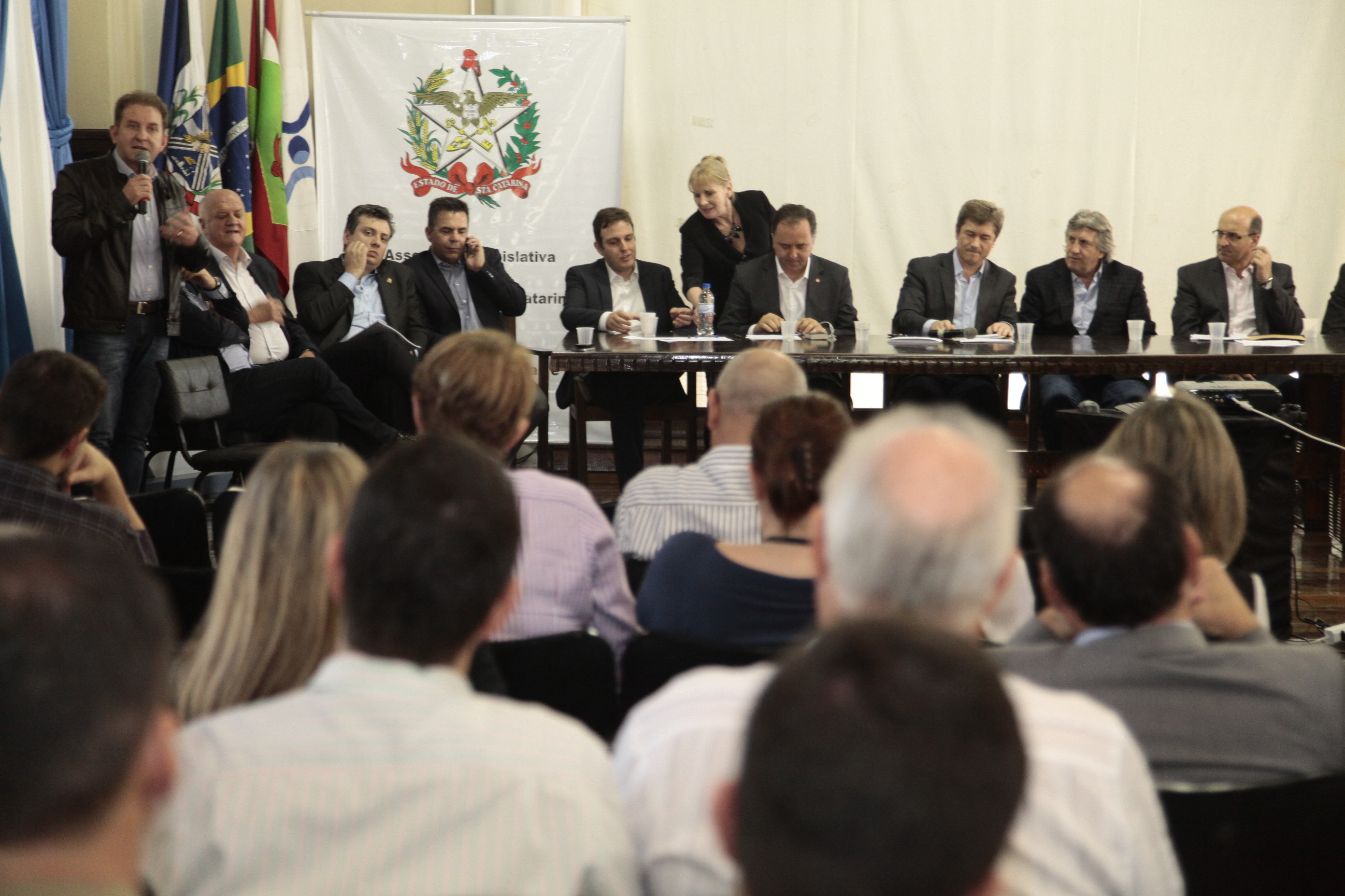 Audiência Pública Regional para o Plano Plurianual 2016-2019 e Lei Orçamentária Anual (LOA) 2016, no município de Tubarão. Fotos: Miriam Zomer/Agência AL