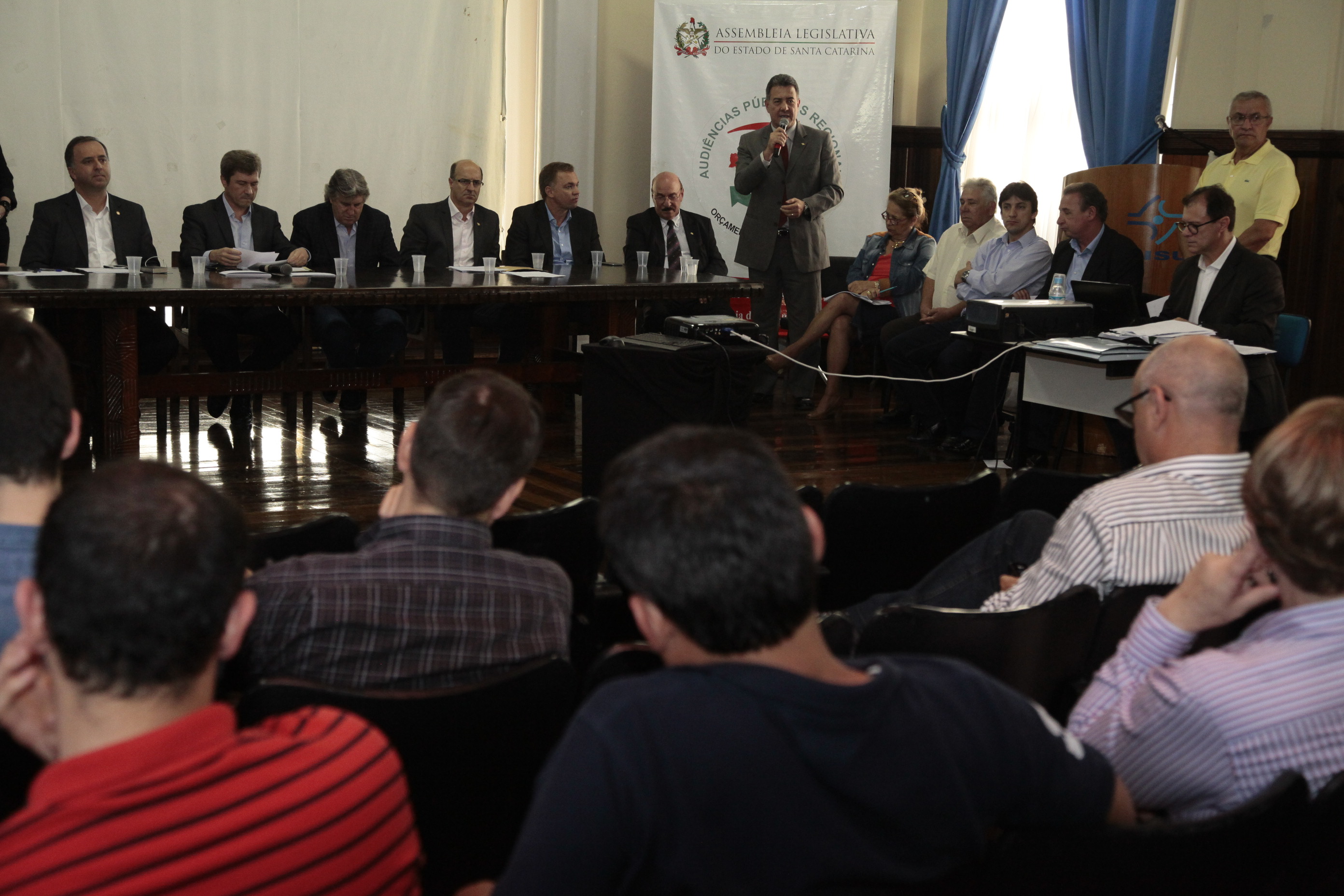 Audiência Pública Regional para o Plano Plurianual 2016-2019 e Lei Orçamentária Anual (LOA) 2016, no município de Tubarão. Fotos: Miriam Zomer/Agência AL