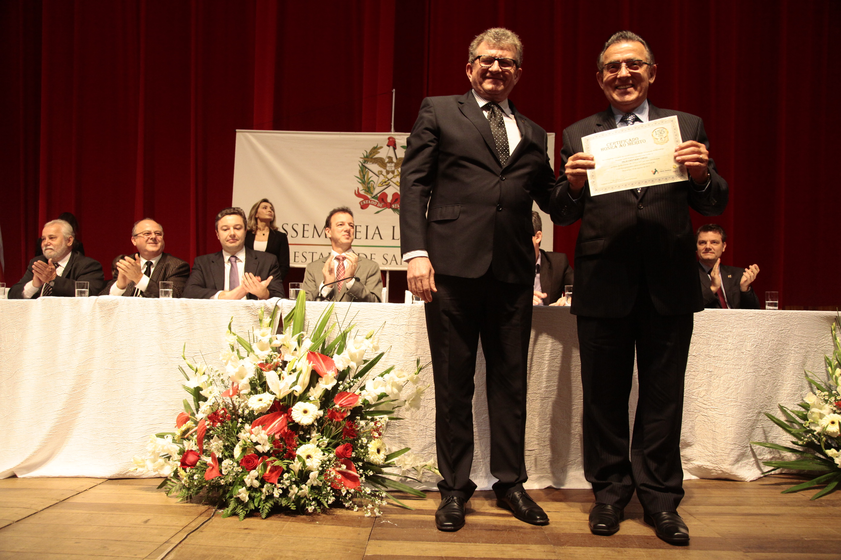 Sessão Solene em homenagem à Fundação Hospitalar de Blumenau - Hospital Santo Antônio pela passagem dos seus 155 anos de fundação. Foto: Miriam Zomer/Agência AL