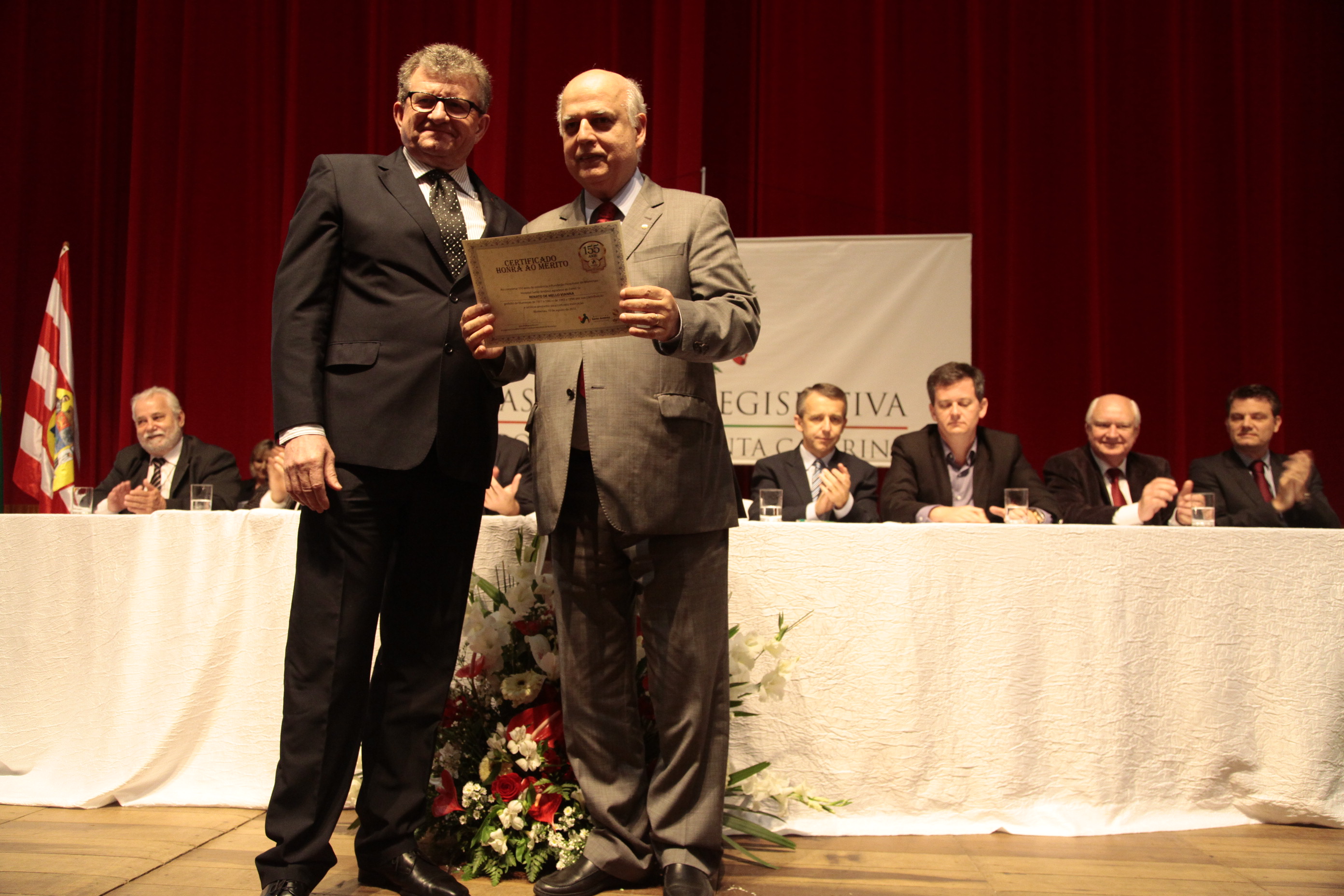 Sessão Solene em homenagem à Fundação Hospitalar de Blumenau - Hospital Santo Antônio pela passagem dos seus 155 anos de fundação. Foto: Miriam Zomer/Agência AL