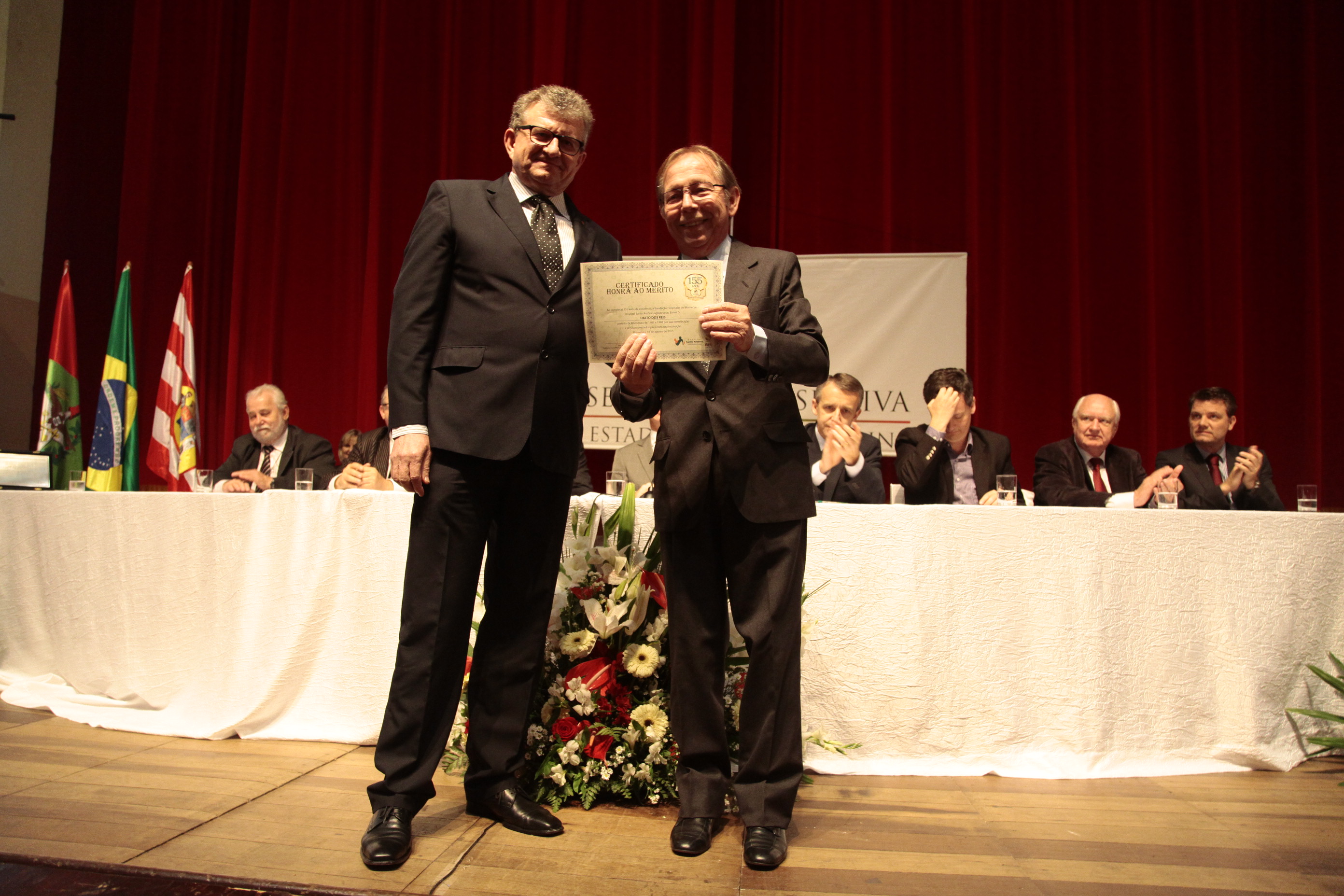Sessão Solene em homenagem à Fundação Hospitalar de Blumenau - Hospital Santo Antônio pela passagem dos seus 155 anos de fundação. Foto: Miriam Zomer/Agência AL