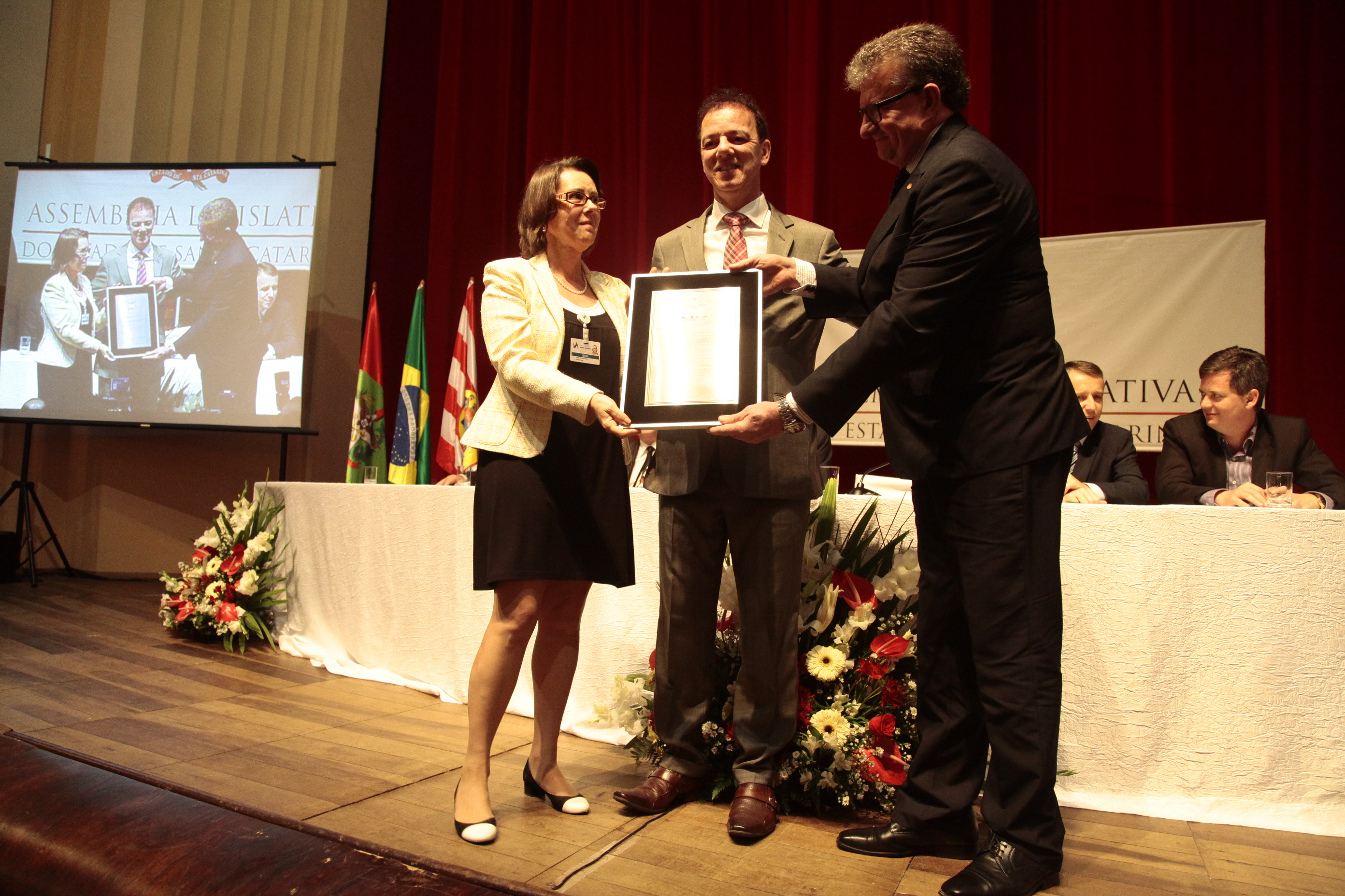 Sessão Solene em homenagem à Fundação Hospitalar de Blumenau - Hospital Santo Antônio pela passagem dos seus 155 anos de fundação. Foto: Miriam Zomer/Agência AL