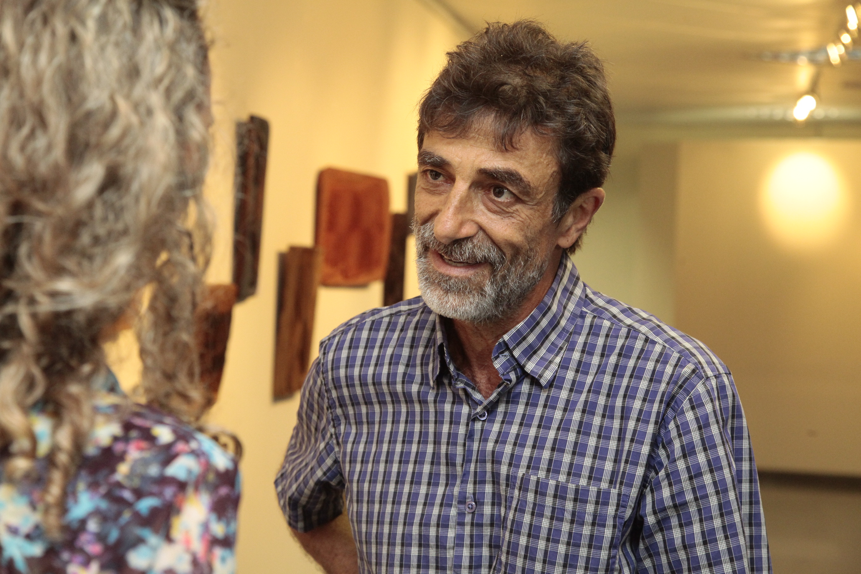 Exposição Homenagem a arte rupestre Catarinense - Artista Plástico Miguel Luiz Buchele Jr. Foto: Miriam Zomer/Agência AL