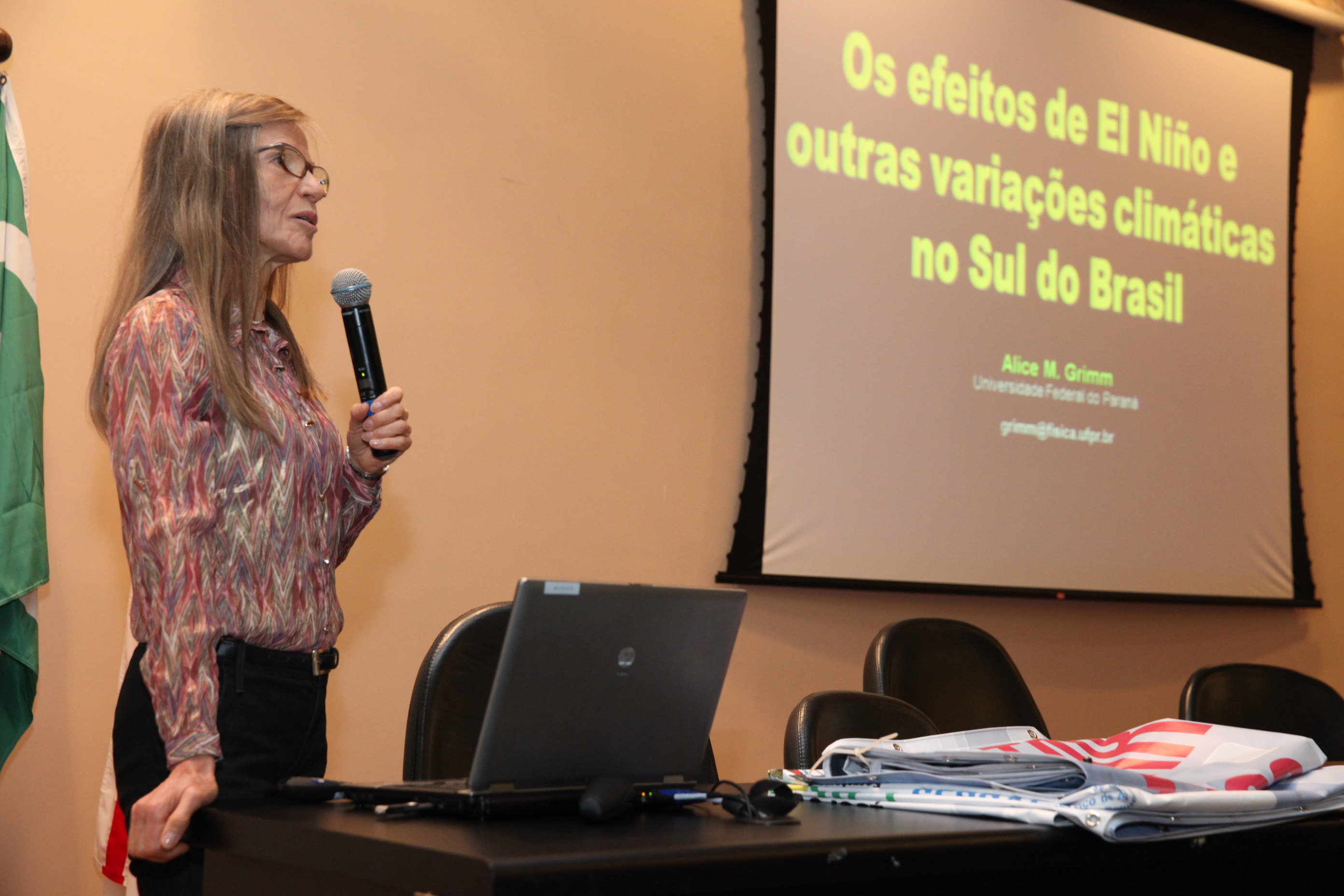 Seminário El Niño 2015. Palestrante Alice M. Grimm . Foto: Fábio Queiroz / Agência AL