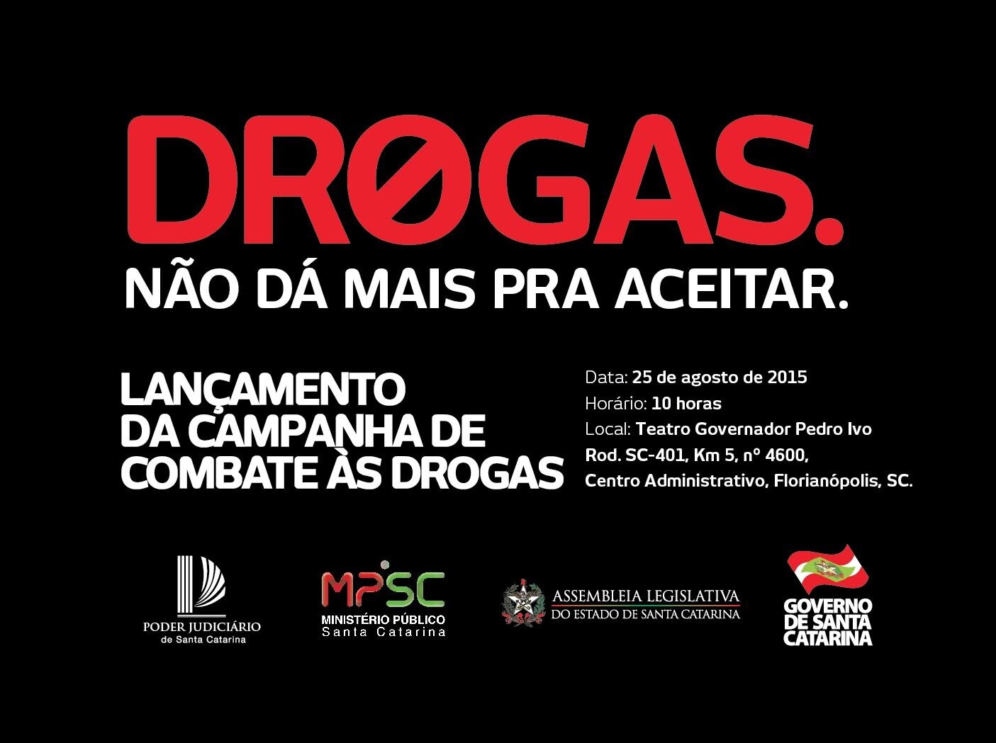 Campanha de combate às drogas une poderes em Santa Catarina