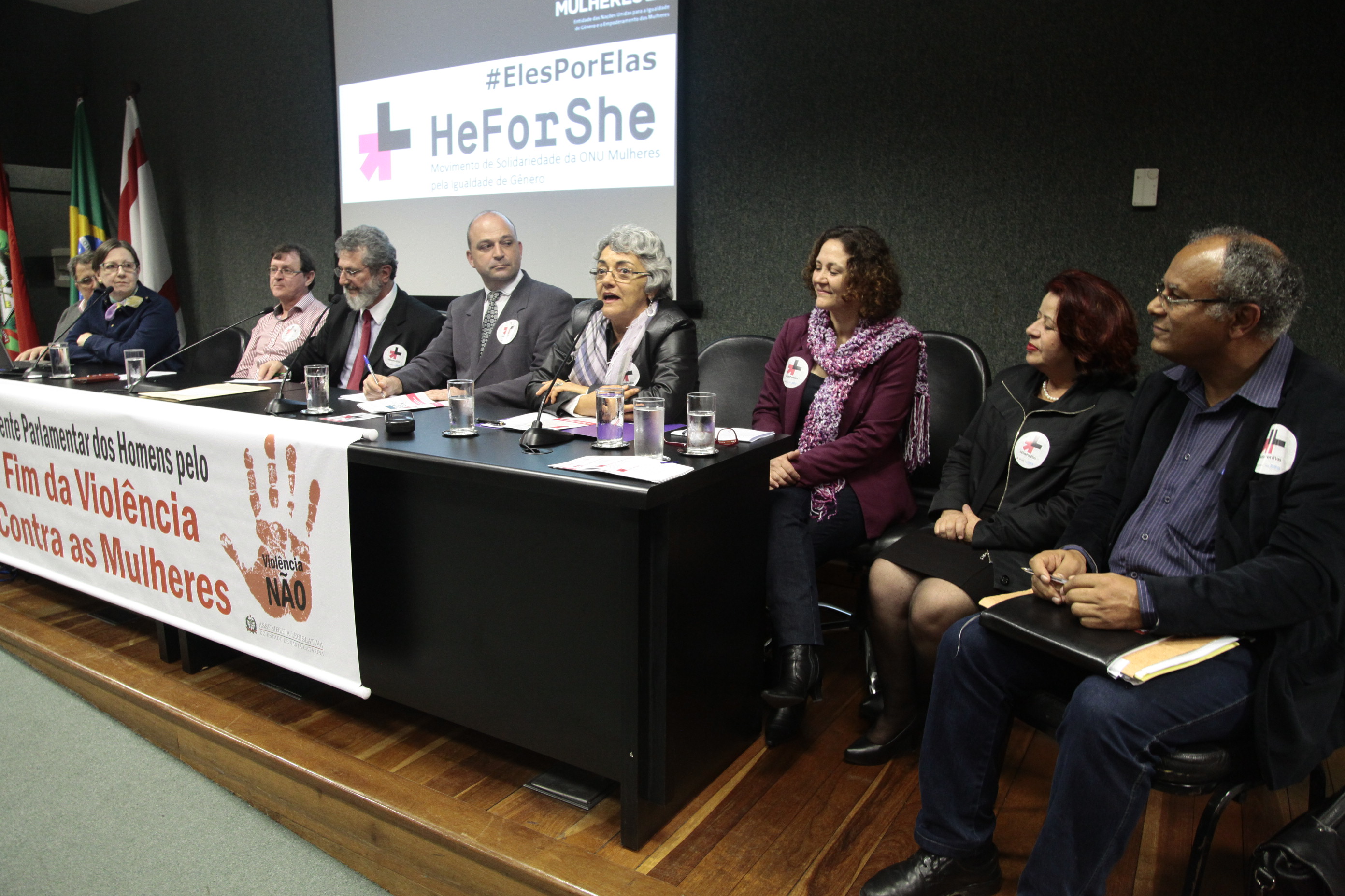 Instalação da Frente Parlamentar dos Homens pelo Fim da Violência Contra as Mulheres e o Lançamento da Campanha Eles por Elas, da ONU. Foto: Miriam Zomer/Agência AL