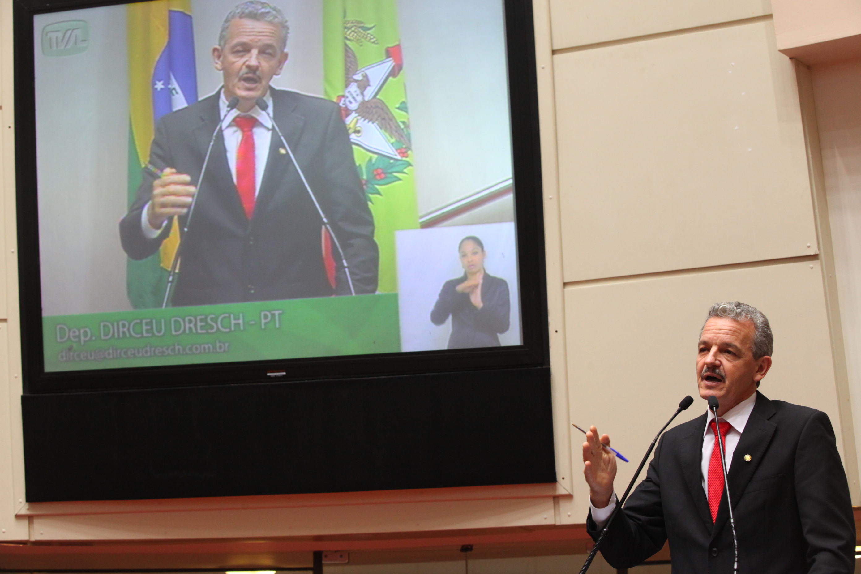 Sessão Ordinária da Assembleia Legislativa do Estado de Santa Catarina. Deputado Dirceu Dresch (PT) -  Foto: Eduardo Guedes de Oliveira/Agência AL