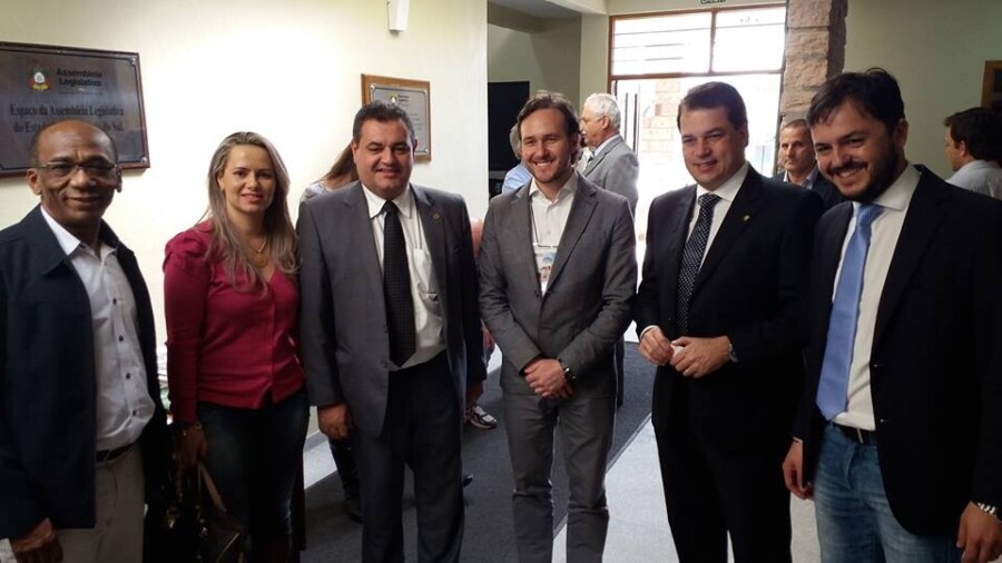 Deputado Rodrigo Minotto na interiorização da Unale em Esteio (RS)