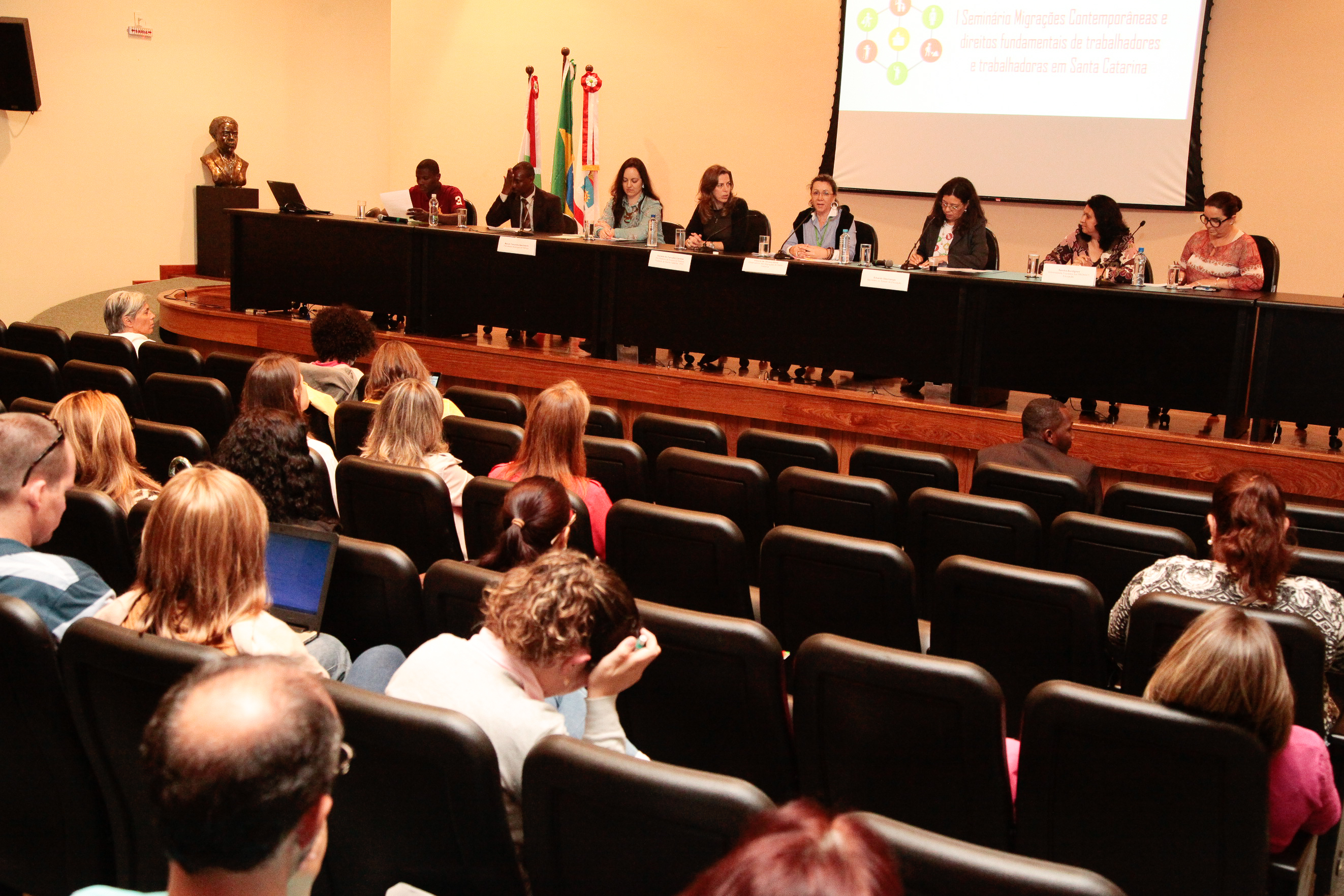 Seminário sobre Migrações contemporâneas em Santa Catarina e Direitos Fundamentais de Trabalhadores. Foto: Miriam Zomer/Agência AL