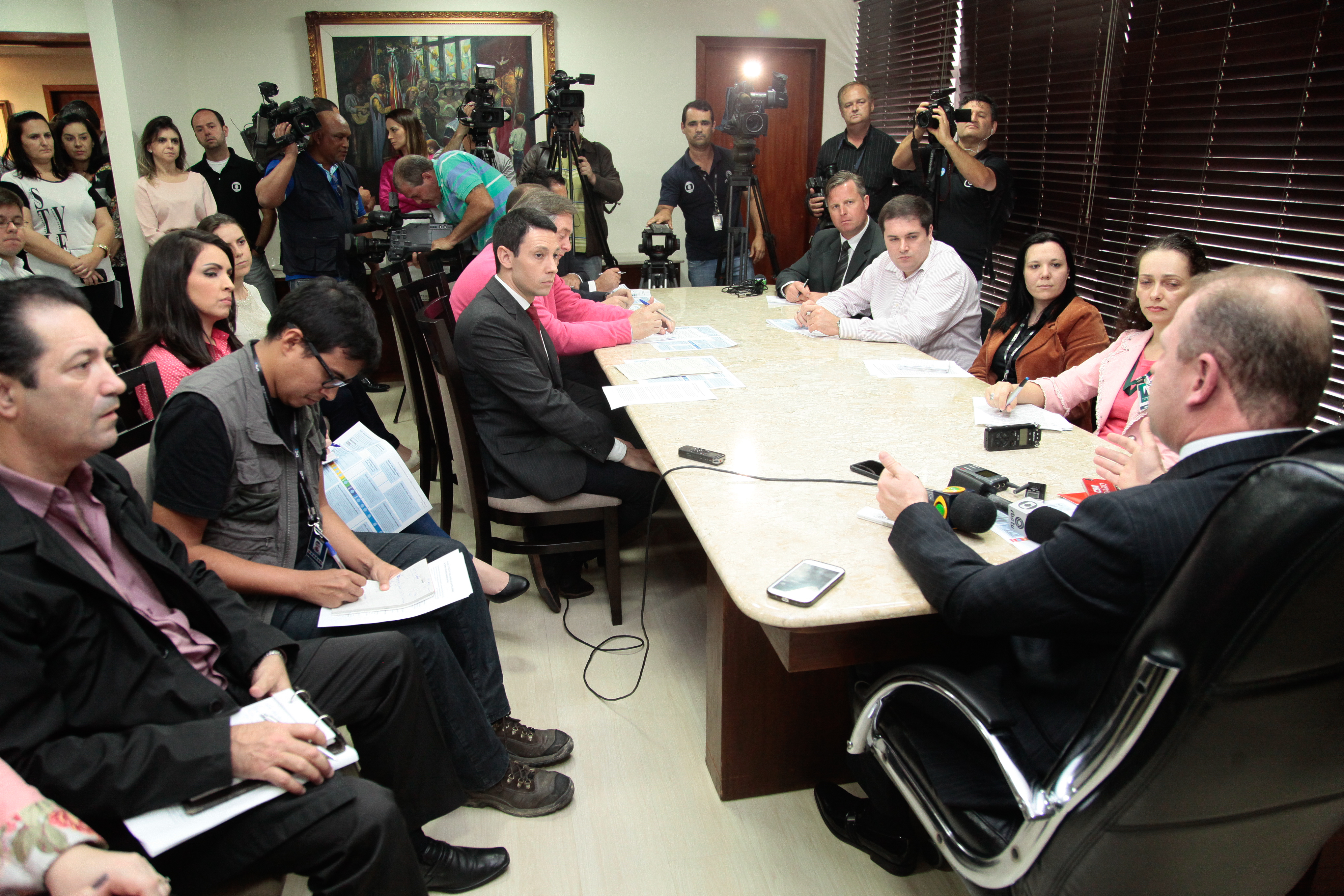 Entrevista Coletiva com o Deputado Gelson Merisio (PSD). Fotos:Miriam Zomer/Agência AL