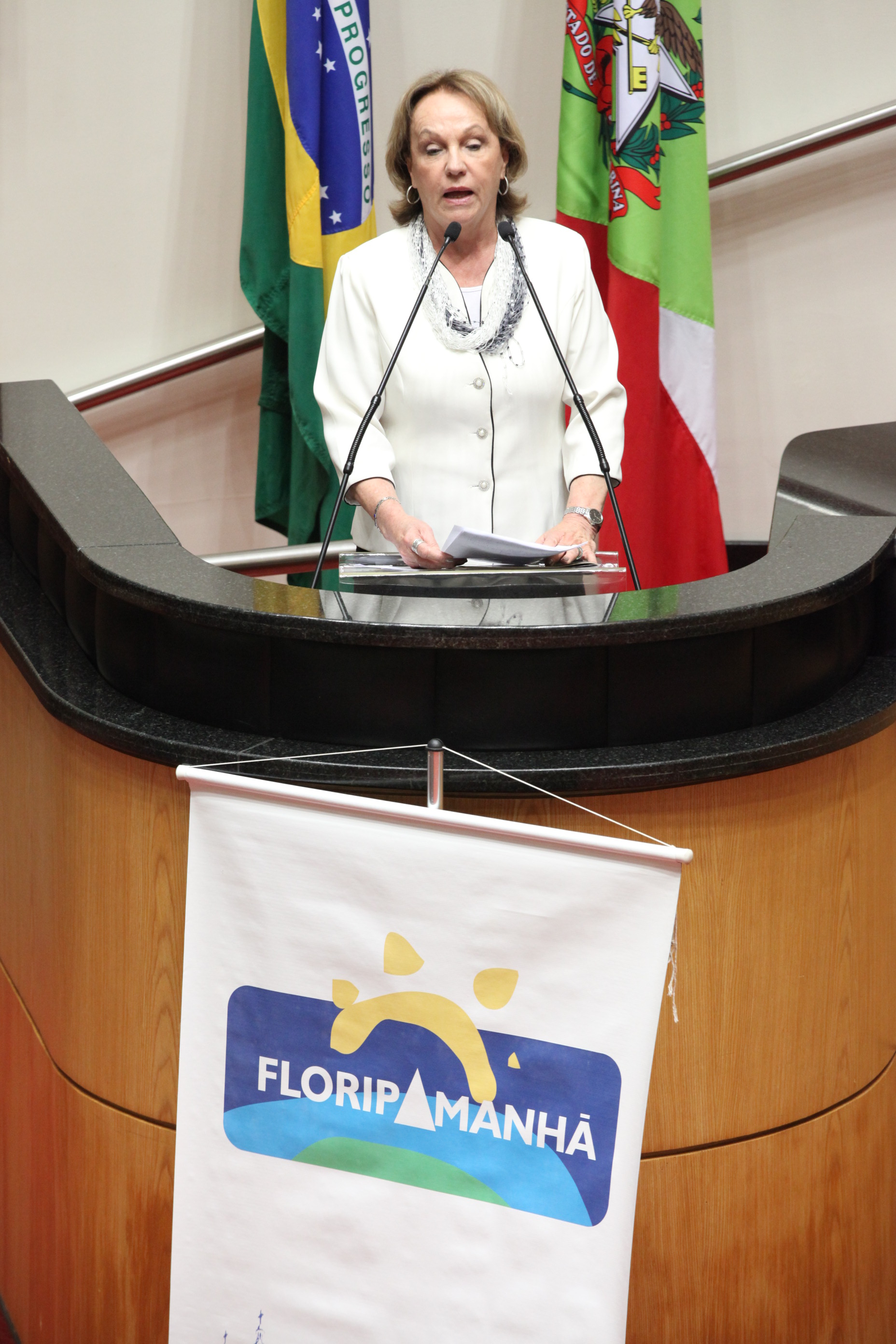 Anita Pires. Sessão Especial em homenagem aos 10 anos da Associação Floripamanhã. Foto: Fábio Queiroz / Agência AL