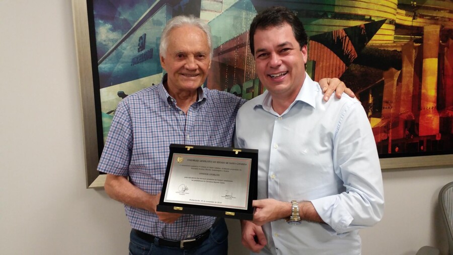Deputado Rodrigo Minotto e o empresário Antenor Angeloni