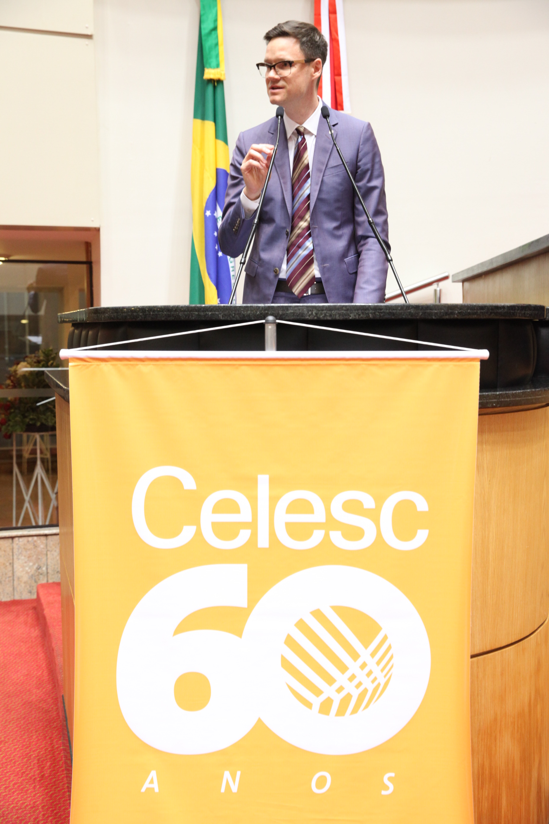 Senhor Presidente da Celesc Cleverson Siewert. Sessão Especial em homenagem à passagem dos 60 anos da Celesc. Foto: Fábio Queiroz / Agência AL