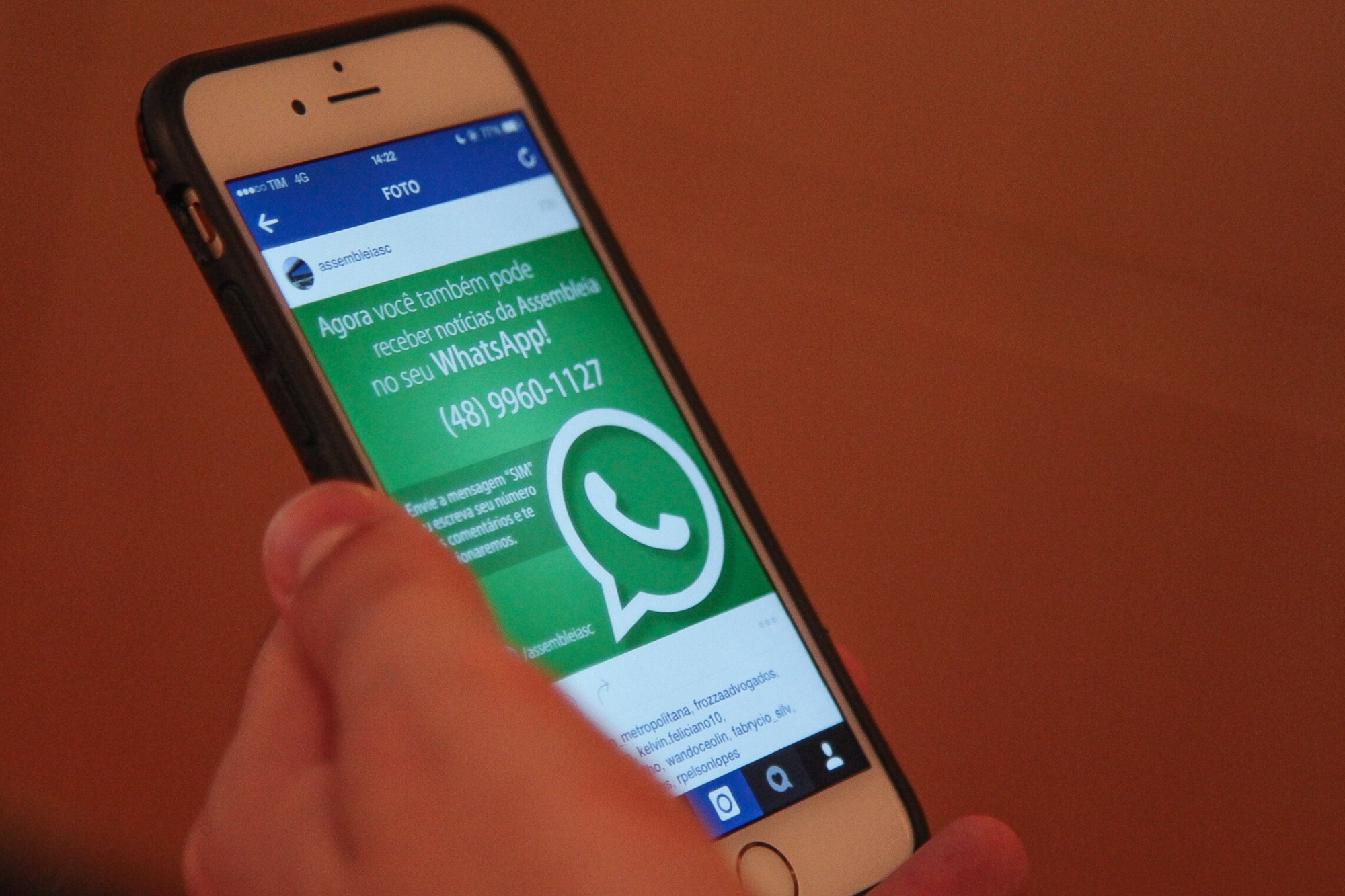 Parlamento catarinense começa a divulgar notícias pelo “WhatsApp”