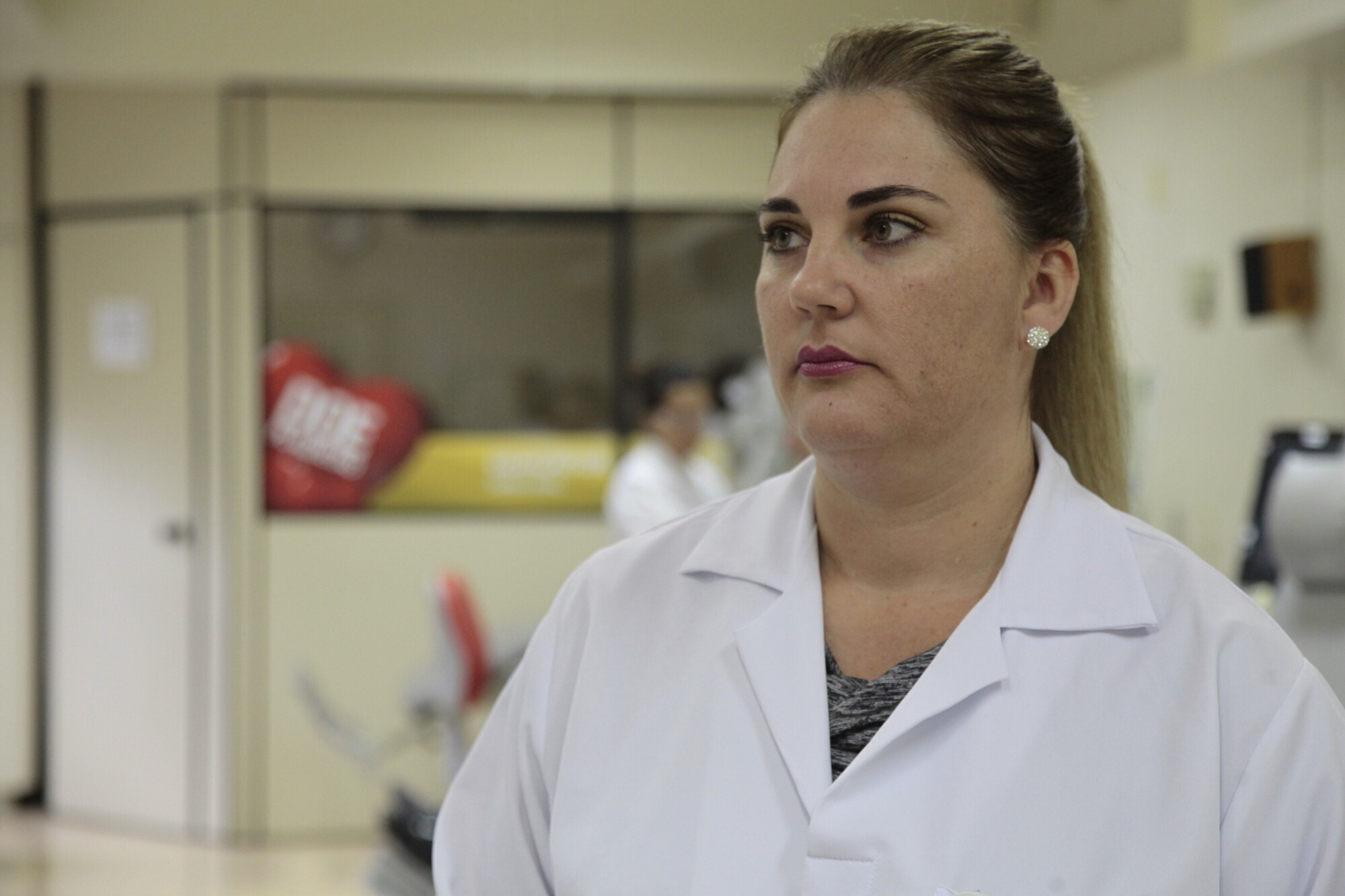 Alessandra Beltrame, assistente social do setor de captação de doadores do Centro de Hematologia e Hemoterapia de Santa Catarina (Hemosc)