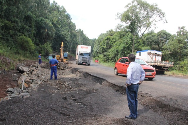 Uma boa noticia para quem trafega entre Concórdia a Jaborá: a rodovia está em andamento, constata Saretta