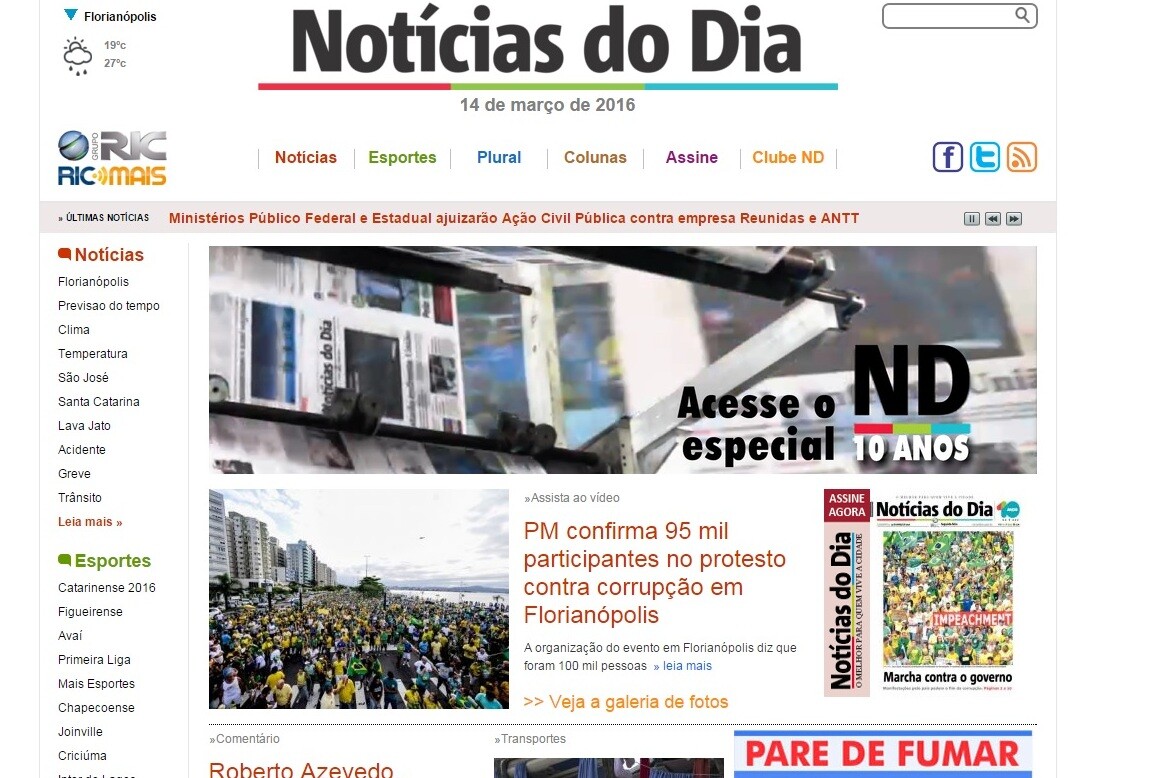 Sessão especial vai homenagear 10 anos do jornal Notícias do Dia