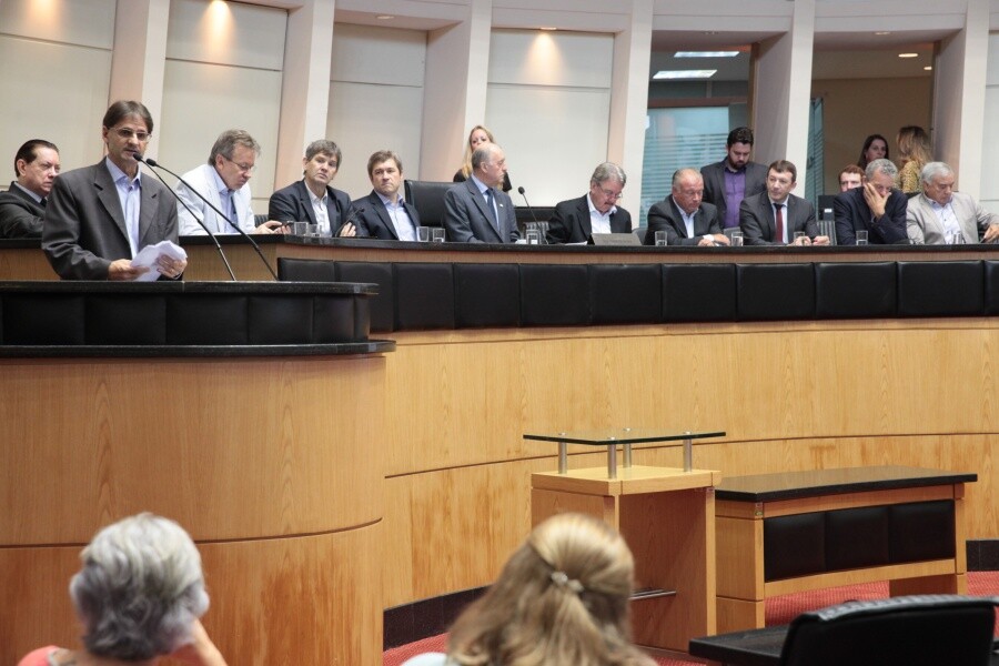 Deputado Neodi Saretta na audiência pública sobre a crise na suinocultura de SC