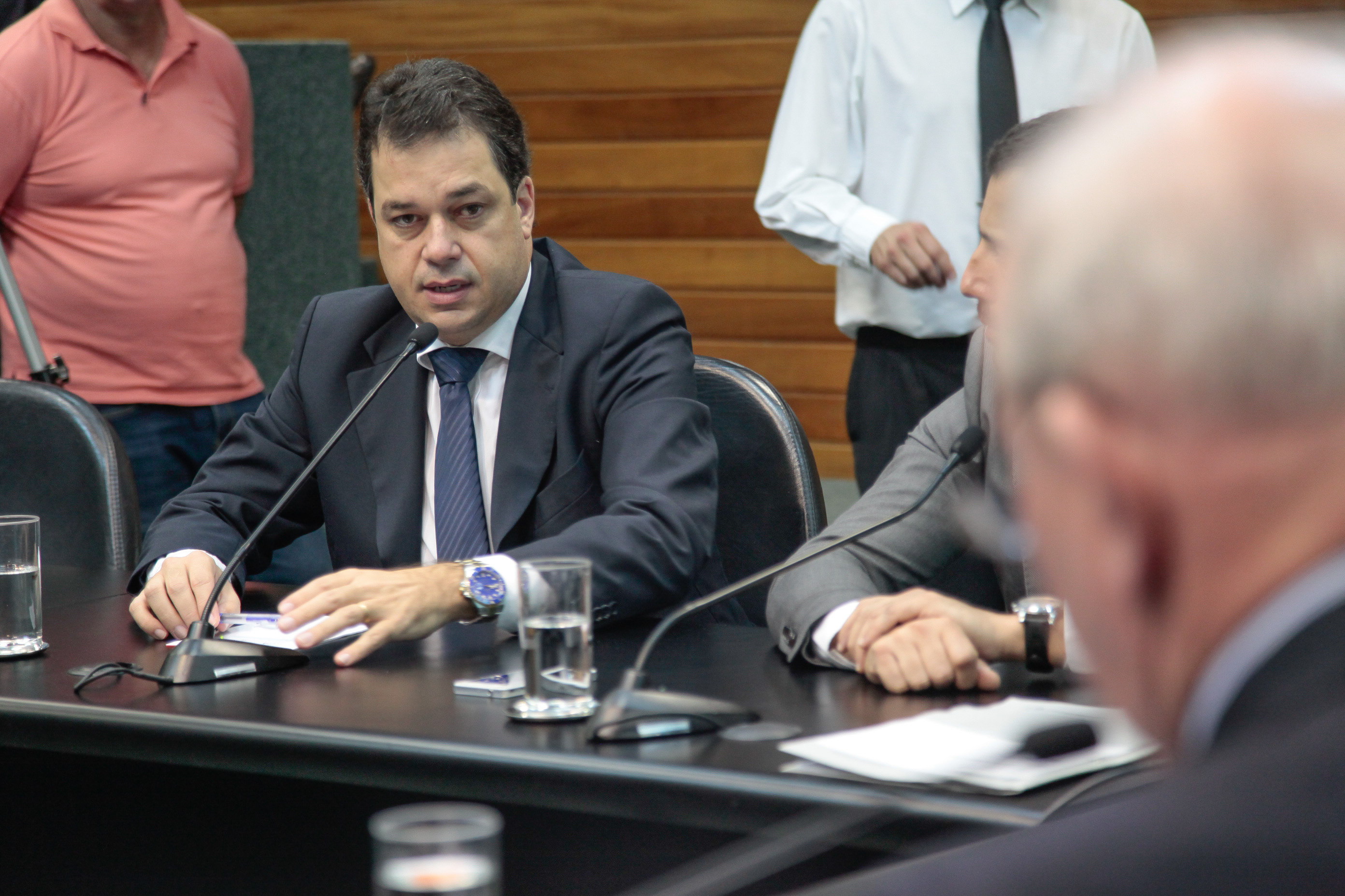 Deputado Rodrigo Minotto (PDT). Reunião da Comissão de Finanças e Tributação.