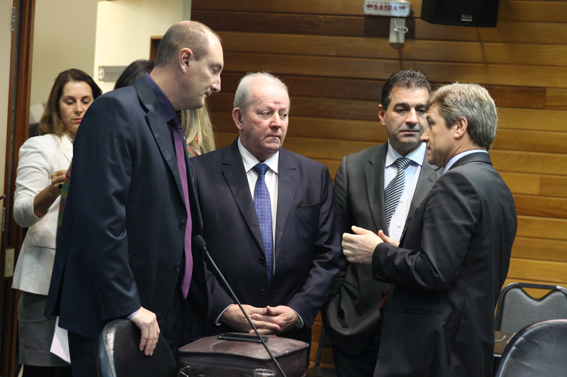 Deputados Mauro de Nadal, Marcos Vieira, Valdir Cobalchini e José Nei Ascari