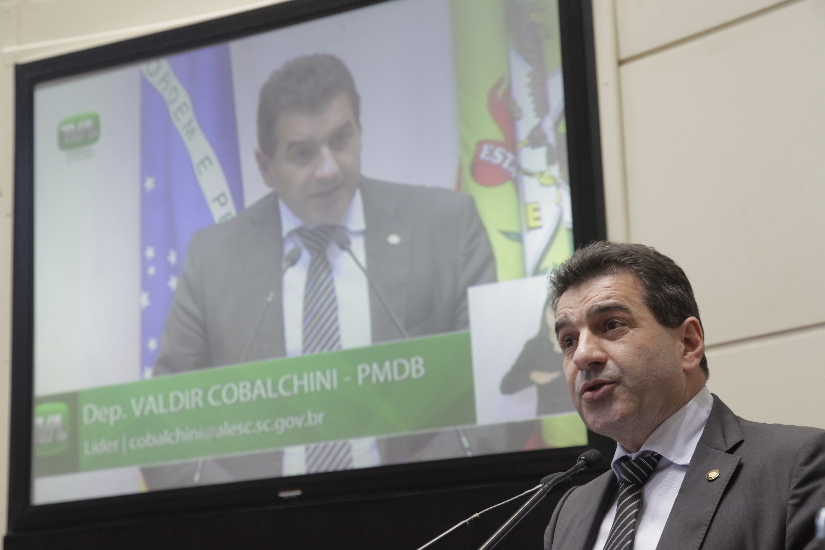 Sessão Ordinária da Assembleia Legislativa do Estado de Santa Catarina. Deputado Valdir Cobalchini (PMDB)