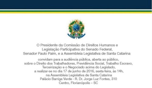 Senador Paulo Paim preside audiência em defesa dos direitos dos trabalhadores