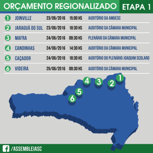 Primeira etapa do Orçamento Regionalizado 2016 começa nesta quinta-feira (23)