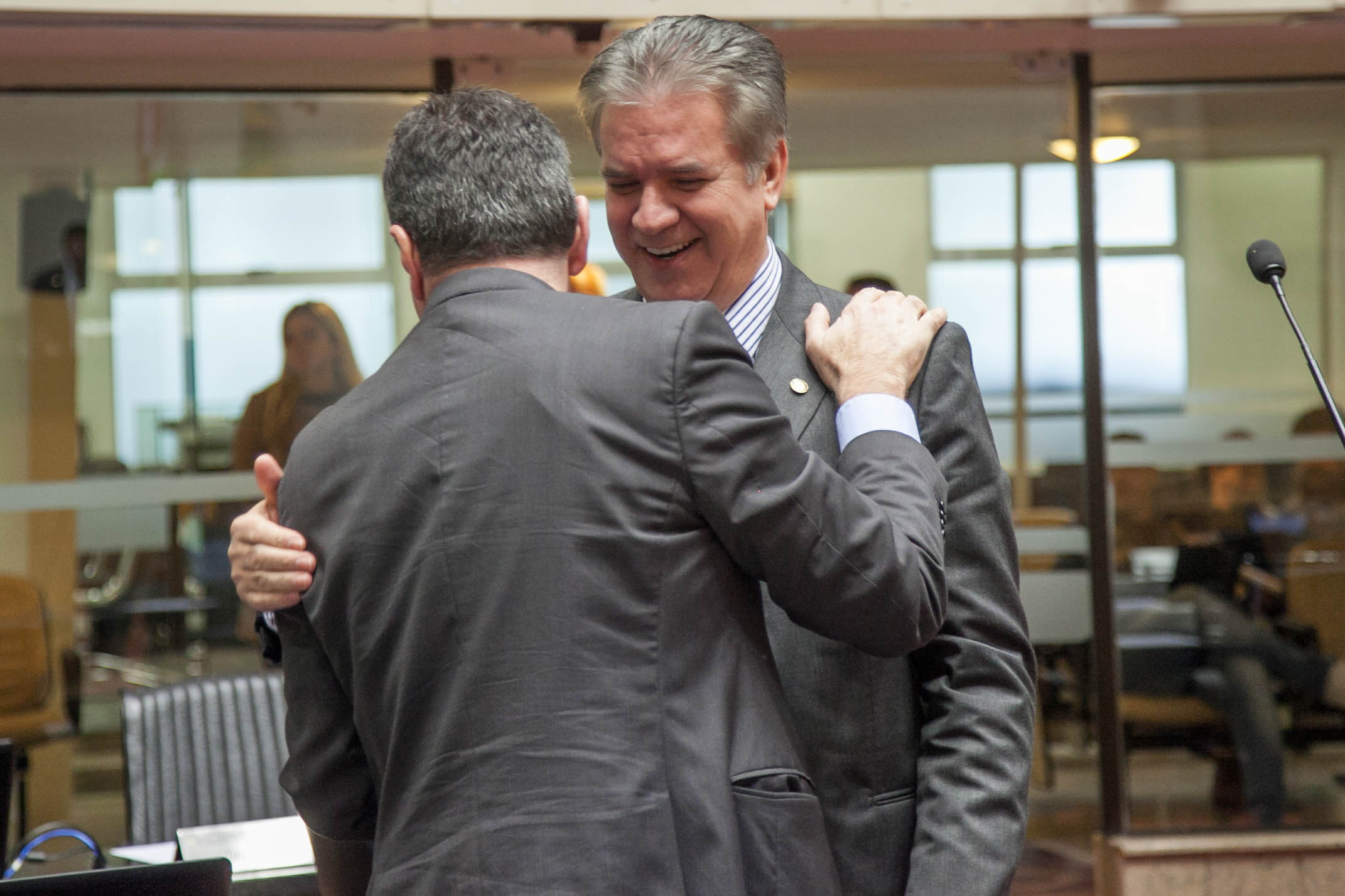 Deputado Valdir Cobalchini (PMDB) e Deputado César Valduga (PCdoB) em Sessão Ordinária