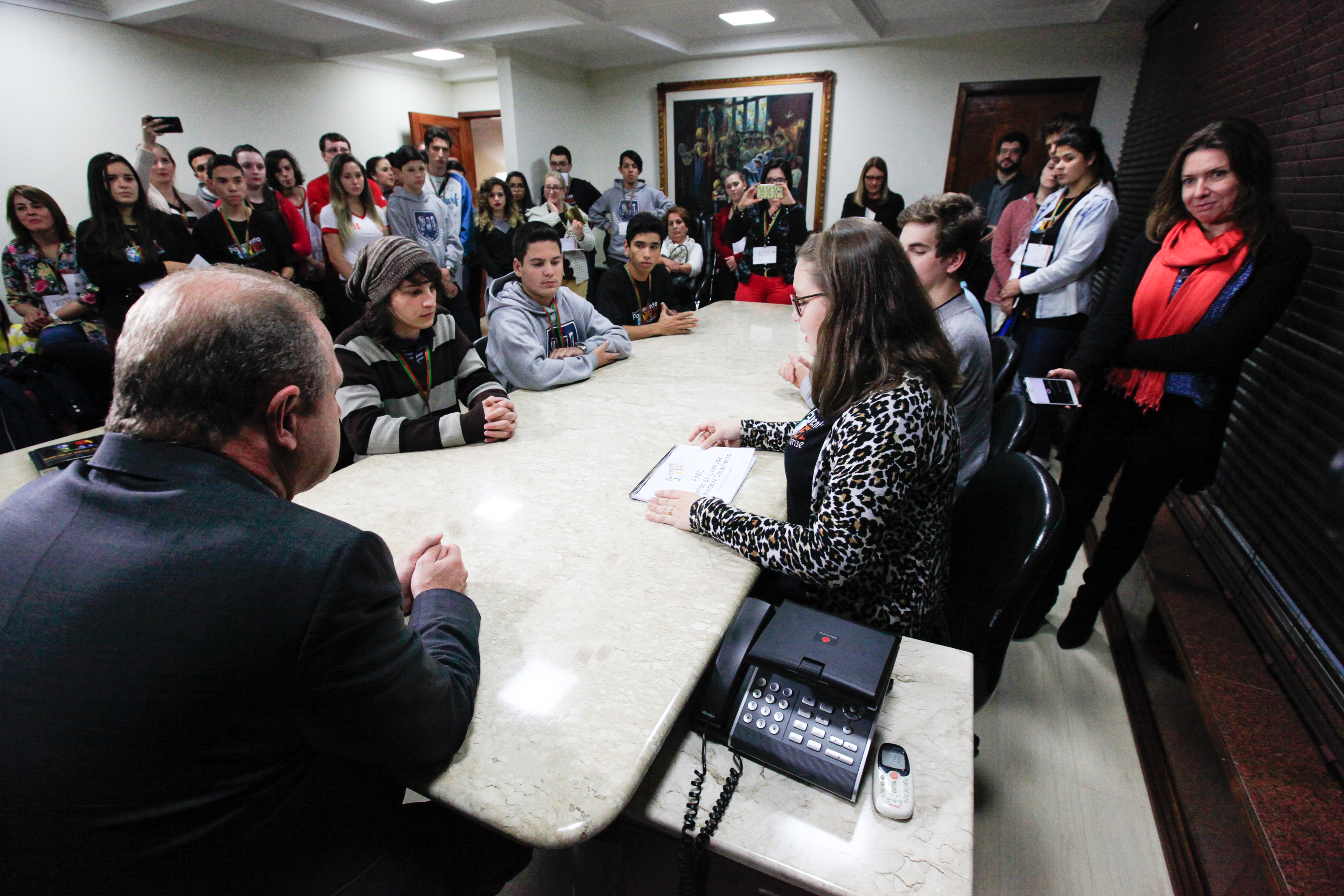 Parlamento Jovem visita Presidência da Assembleia. Foto:Miriam Zomer