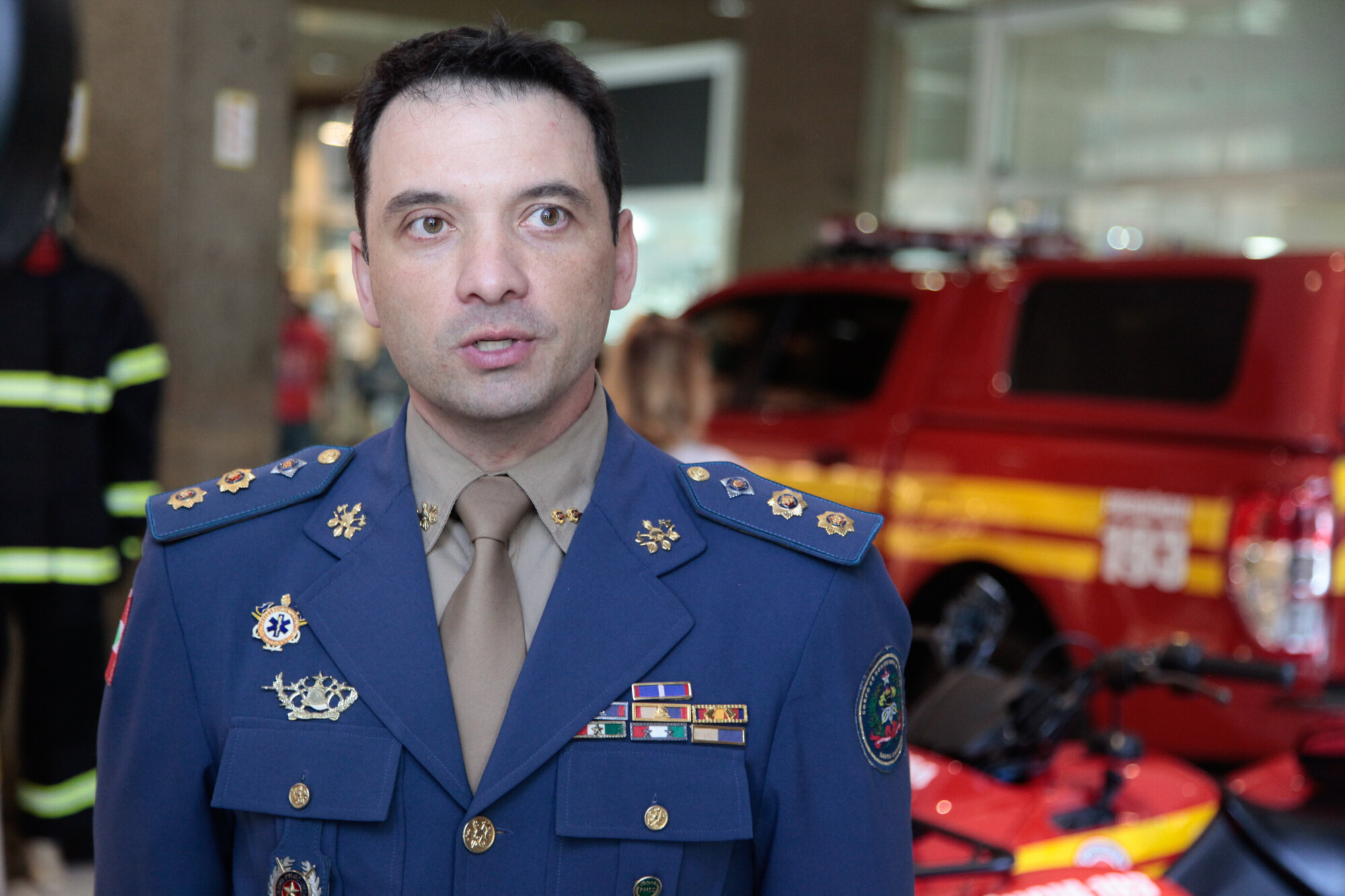 Tenente-coronel Elton de Souza Zeferino, comandante do 1º Batalhão de Bombeiro Militar