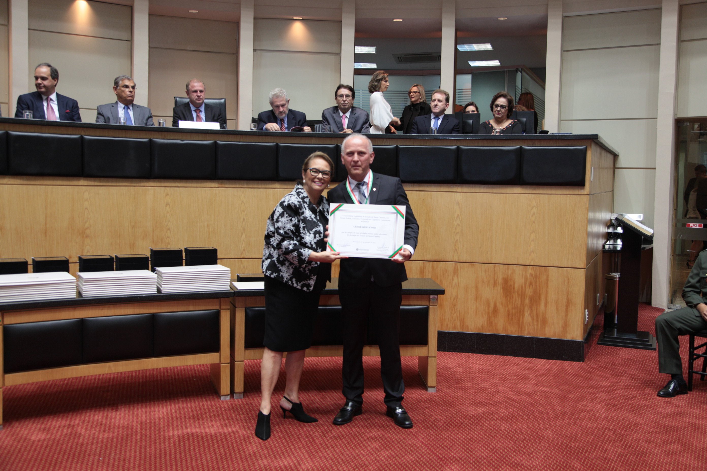 Homenageados - Comenda do Legislativo Catarinense.