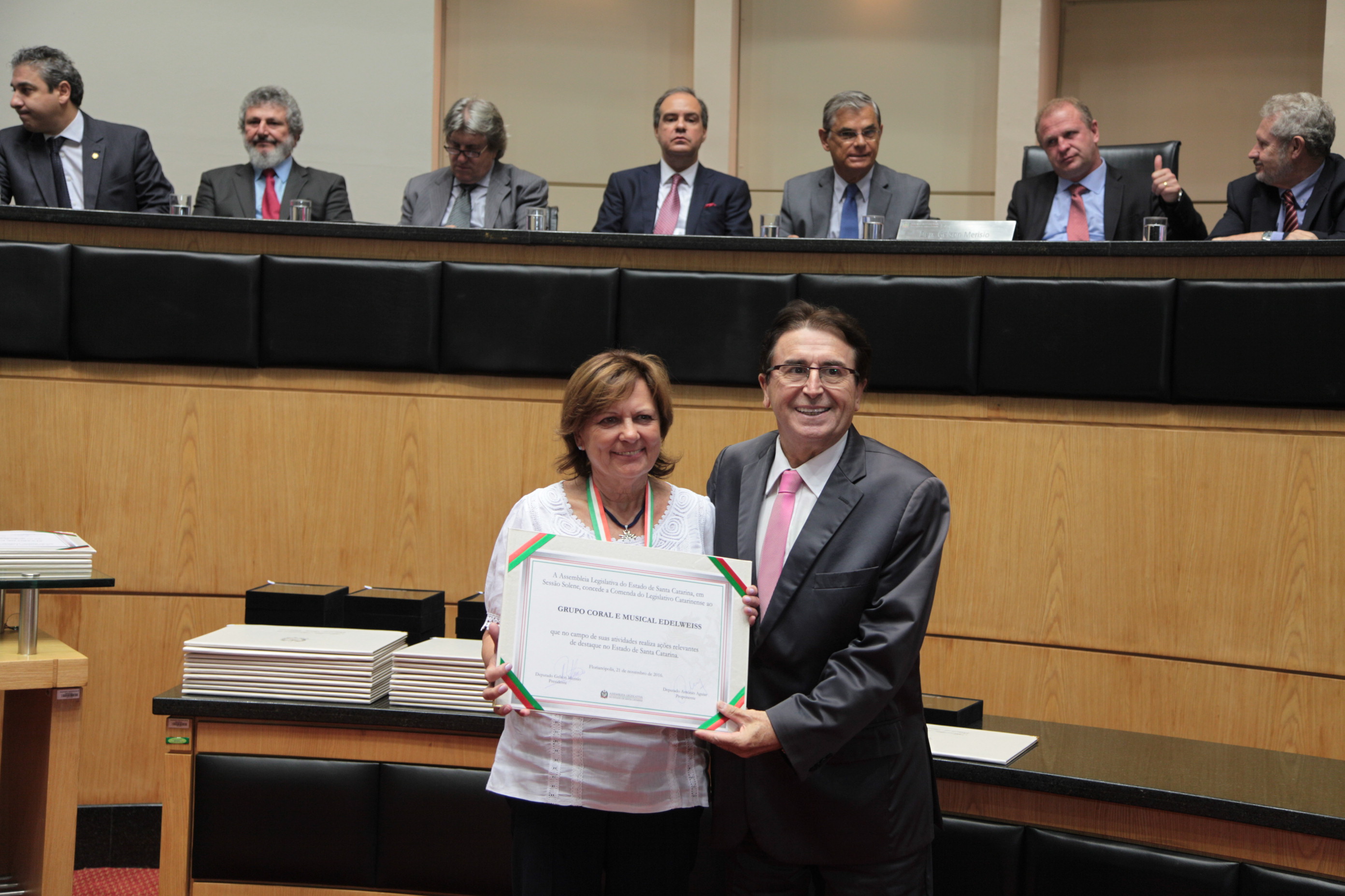 Homenageados - Comenda do Legislativo Catarinense.