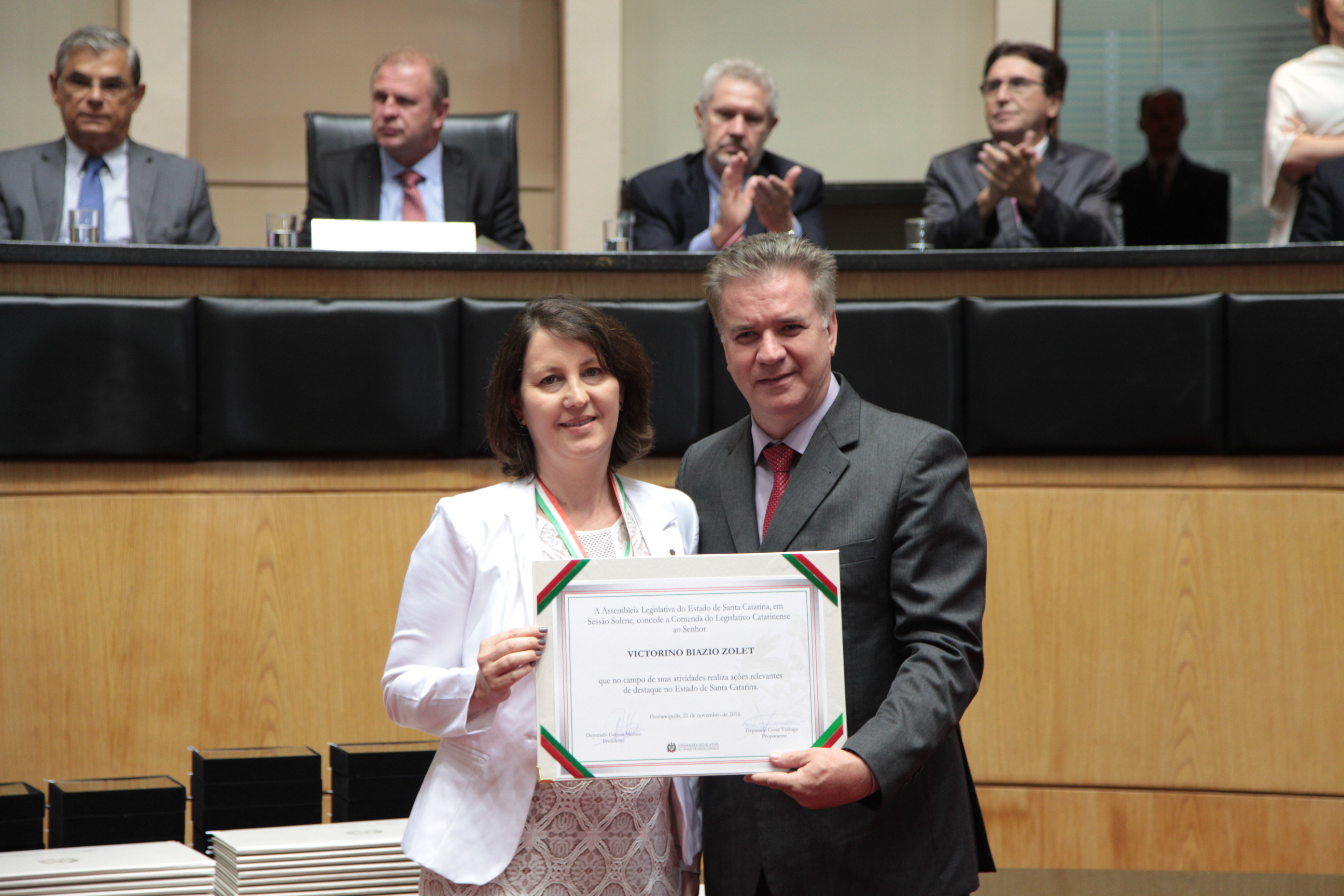 Homenageados - Comenda do Legislativo Catarinense.