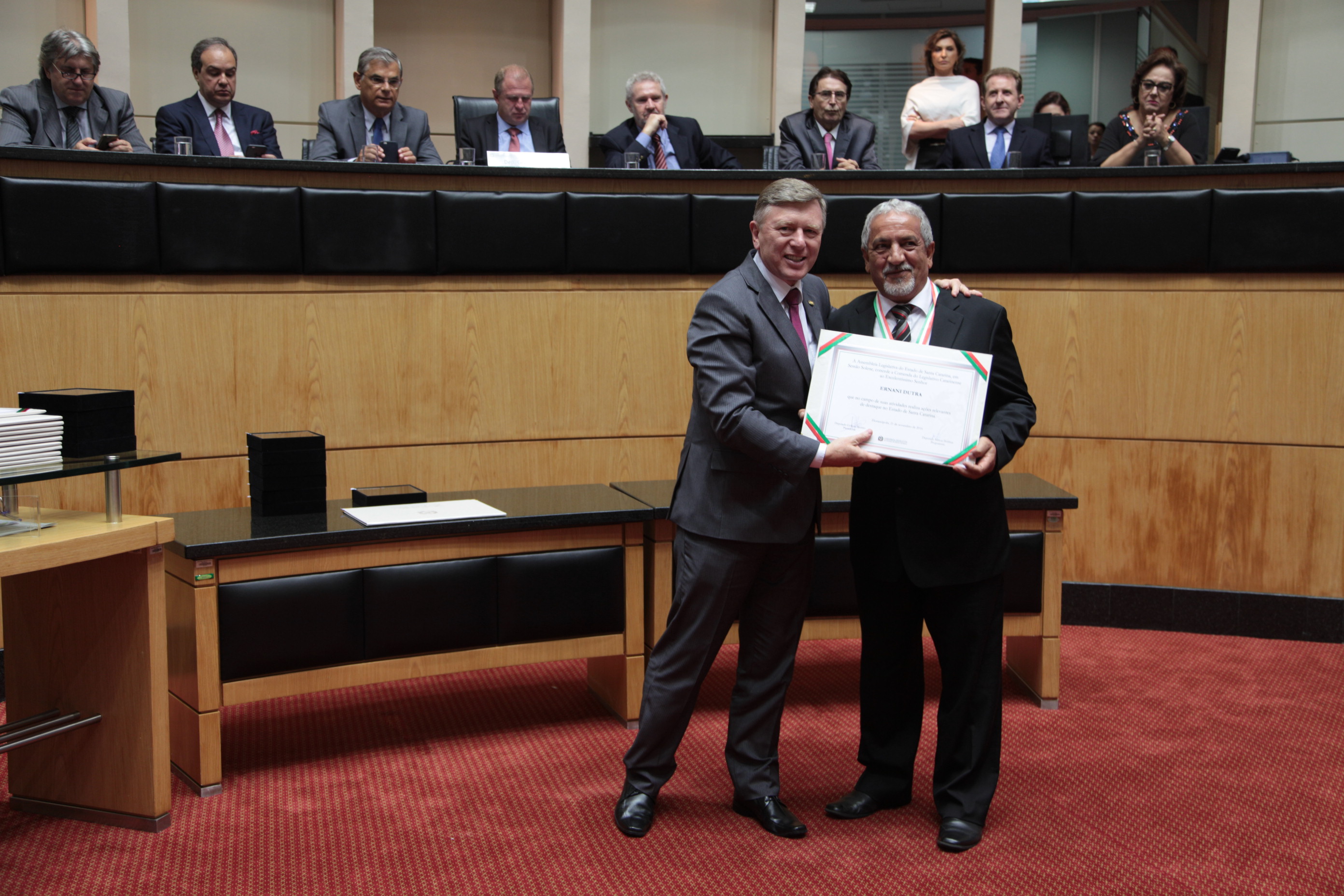 Homenageados - Comenda do Legislativo Catarinense.