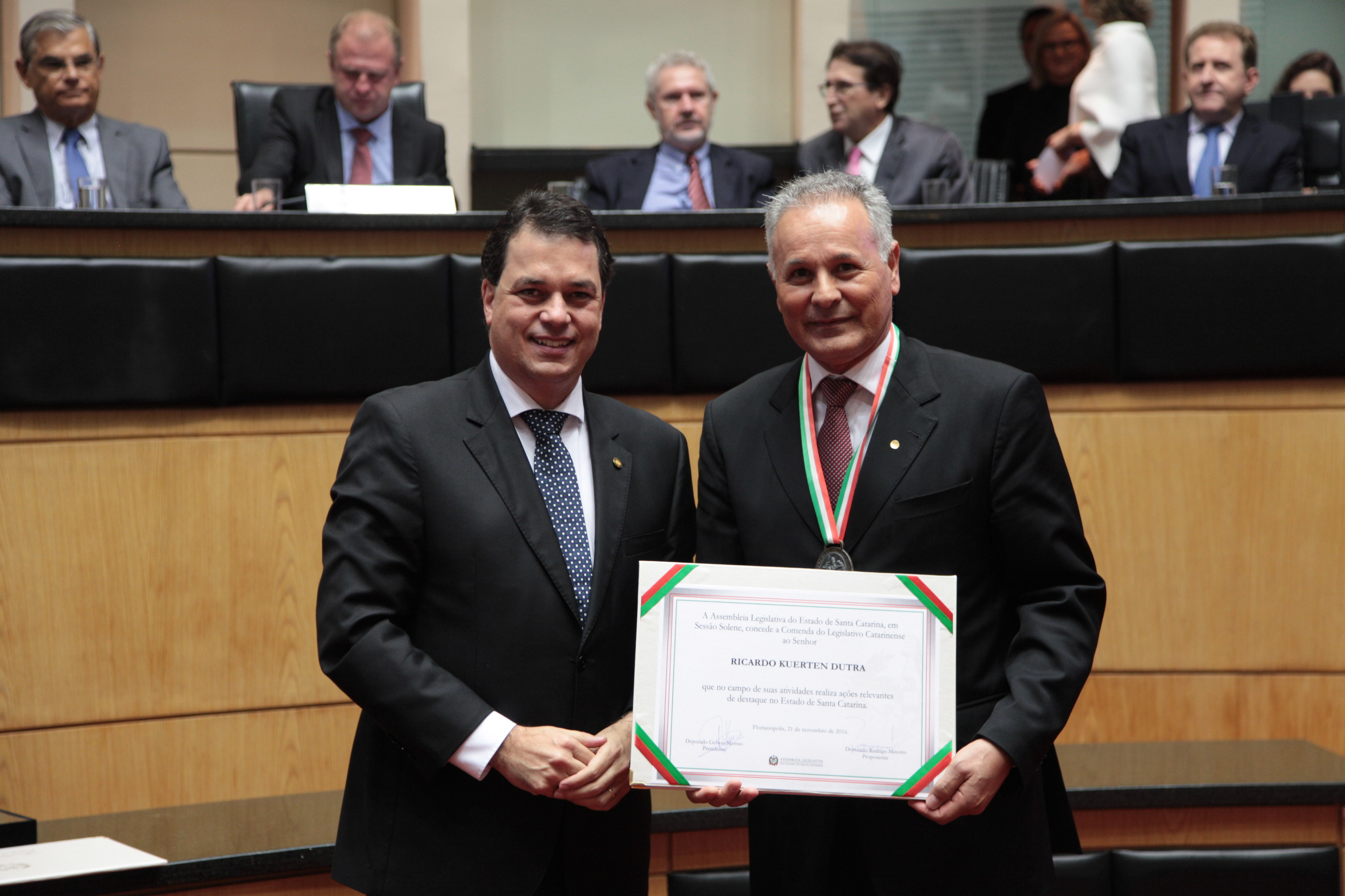 Homenageados - Comenda do Legislativo Catarinense.